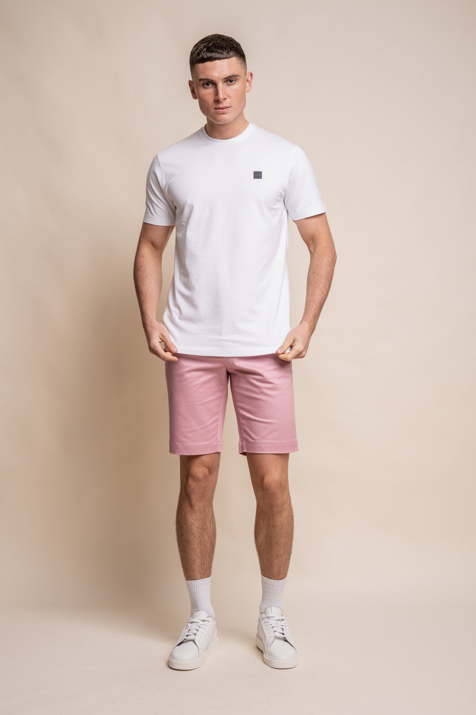 Mens White Crew Neck Cotton T Shirt BOGART