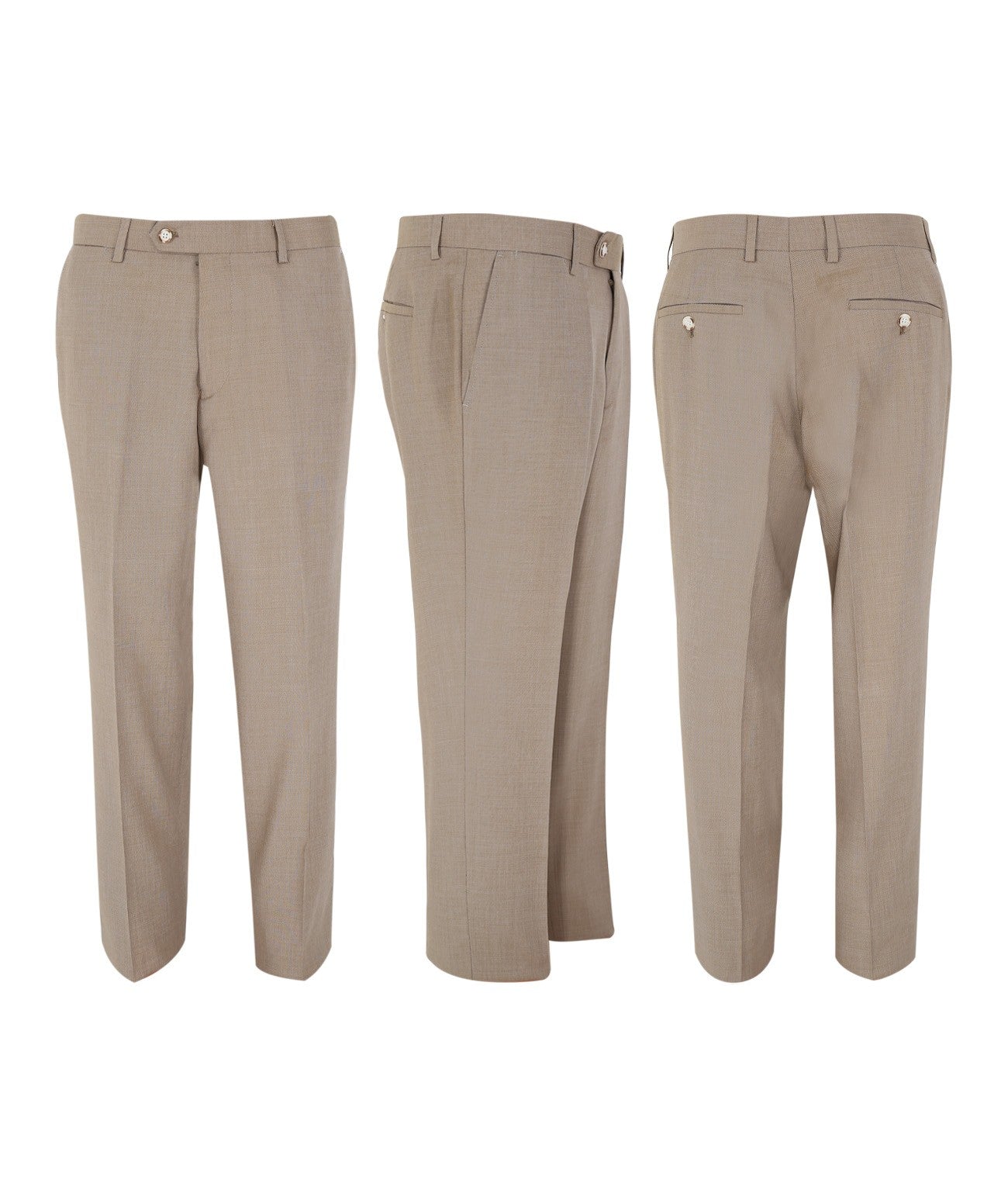 JAMES Men’s Tailored Fit Taupe Beige Suit - 3-Piece