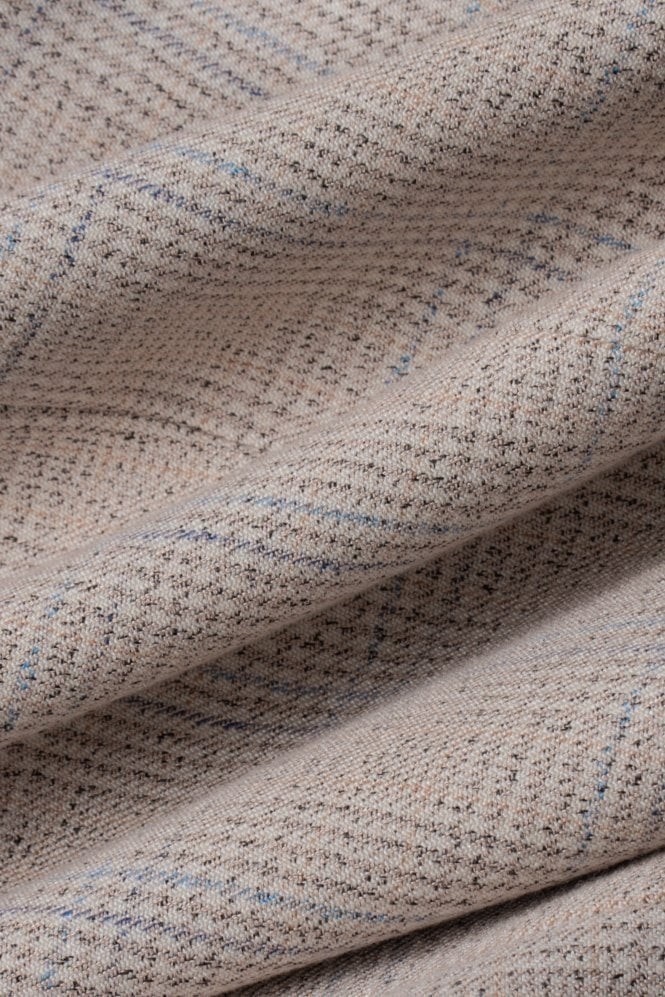 Men’s Beige Tweed Glen Check Slim Fit Suit Jacket CARIDI