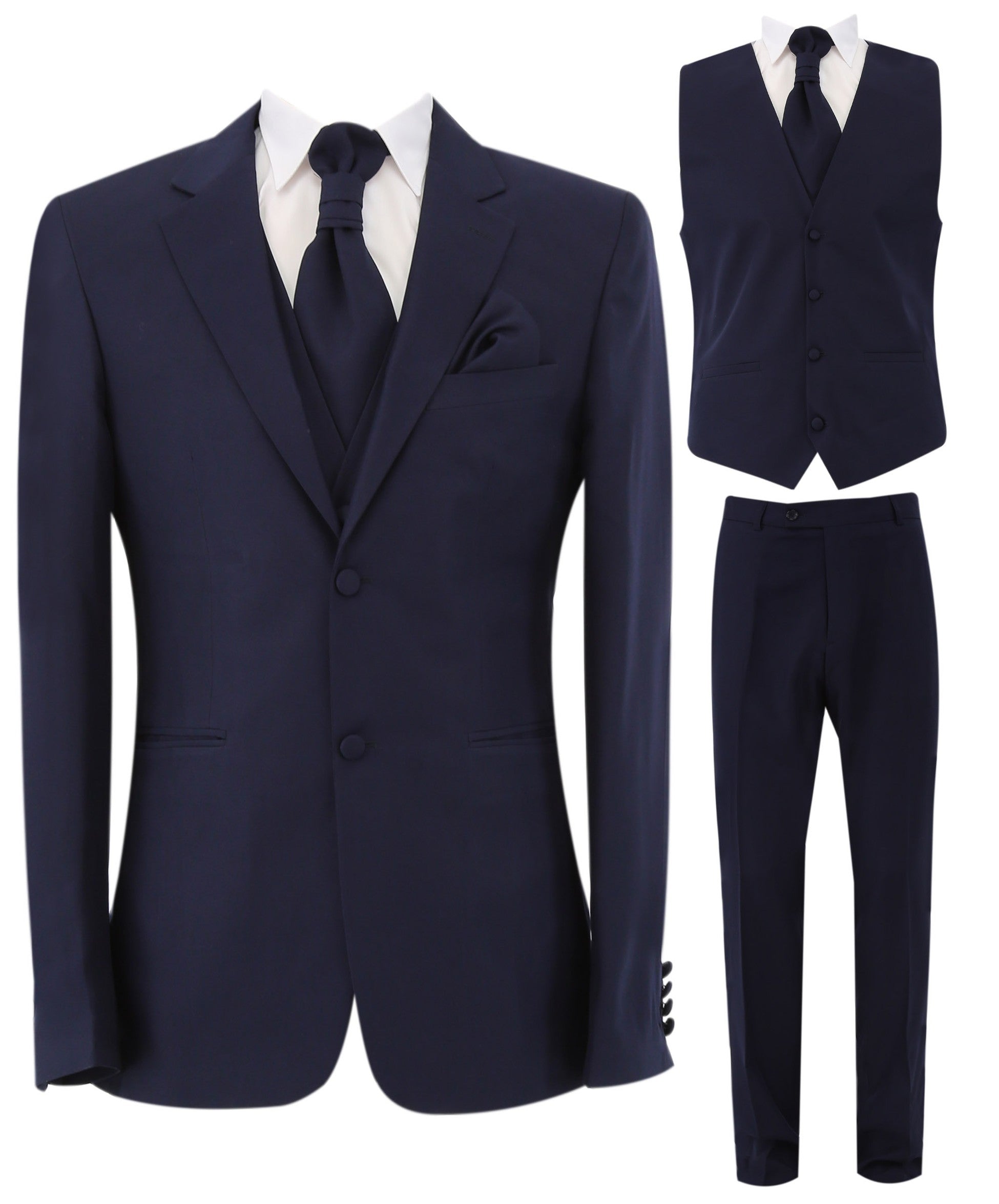 Gorgeous Navy Blue Men's Slim Fit Formal Suit Set