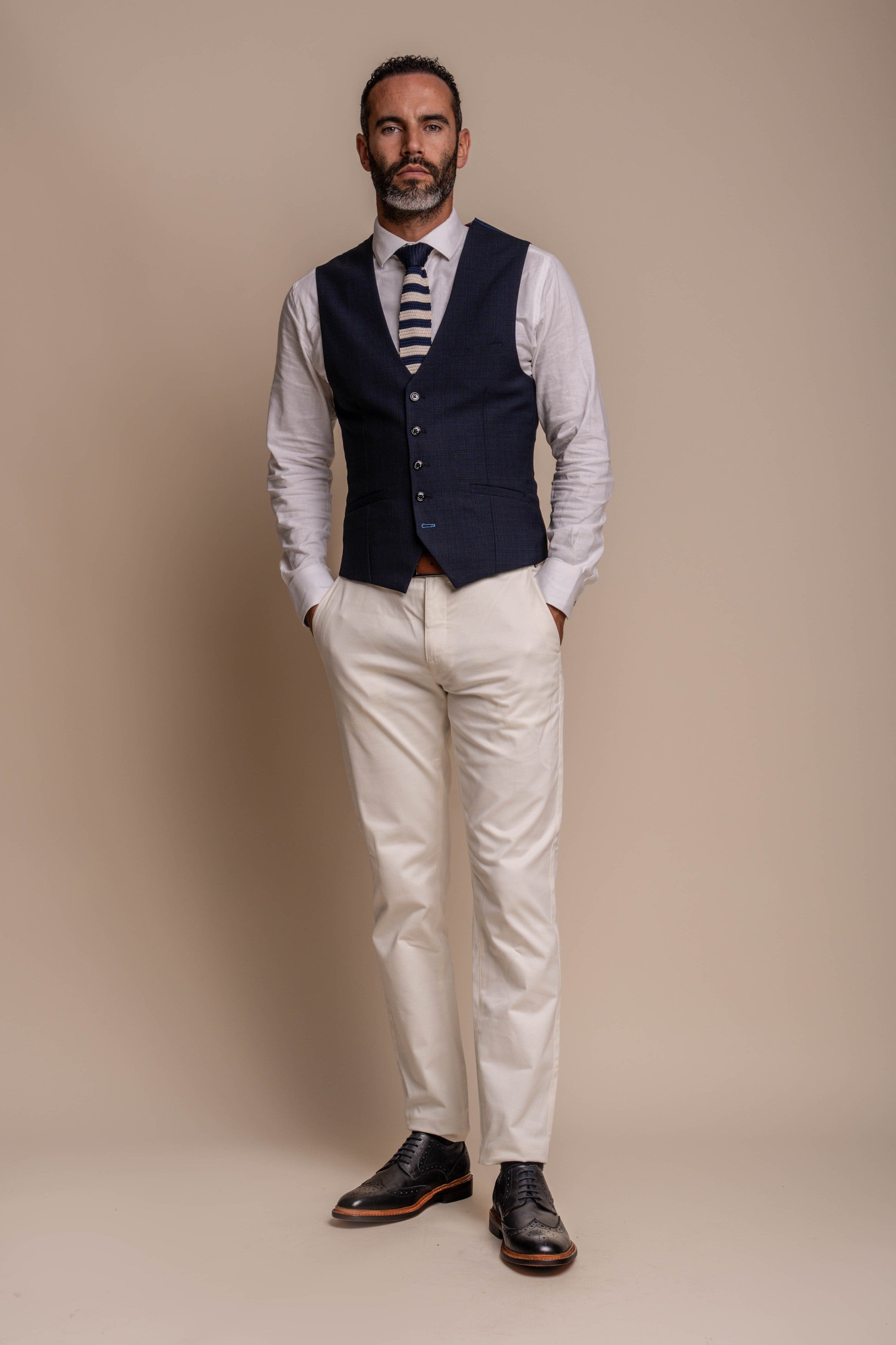 Seeba Navy with Dakota Beige Chino Men's Combined Suit Set