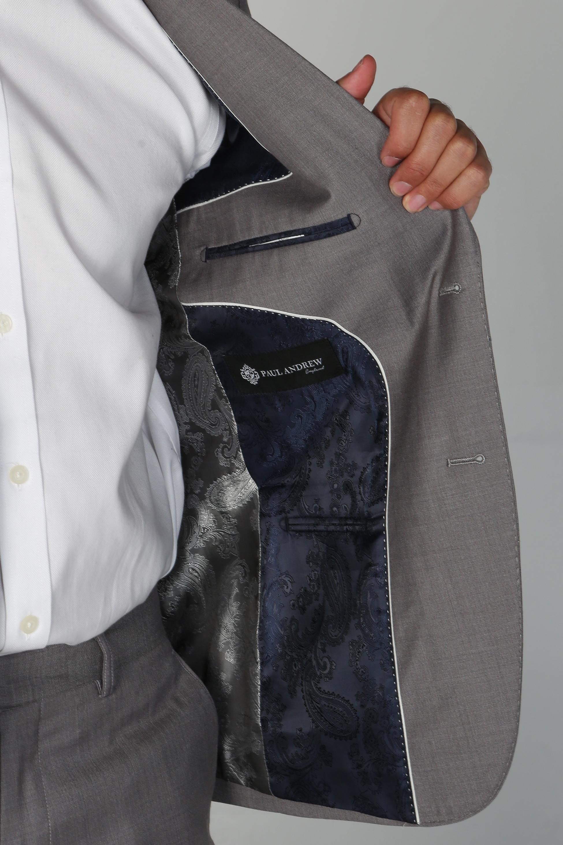 CHARLES Men’s Tailored Fit Light Grey Suit