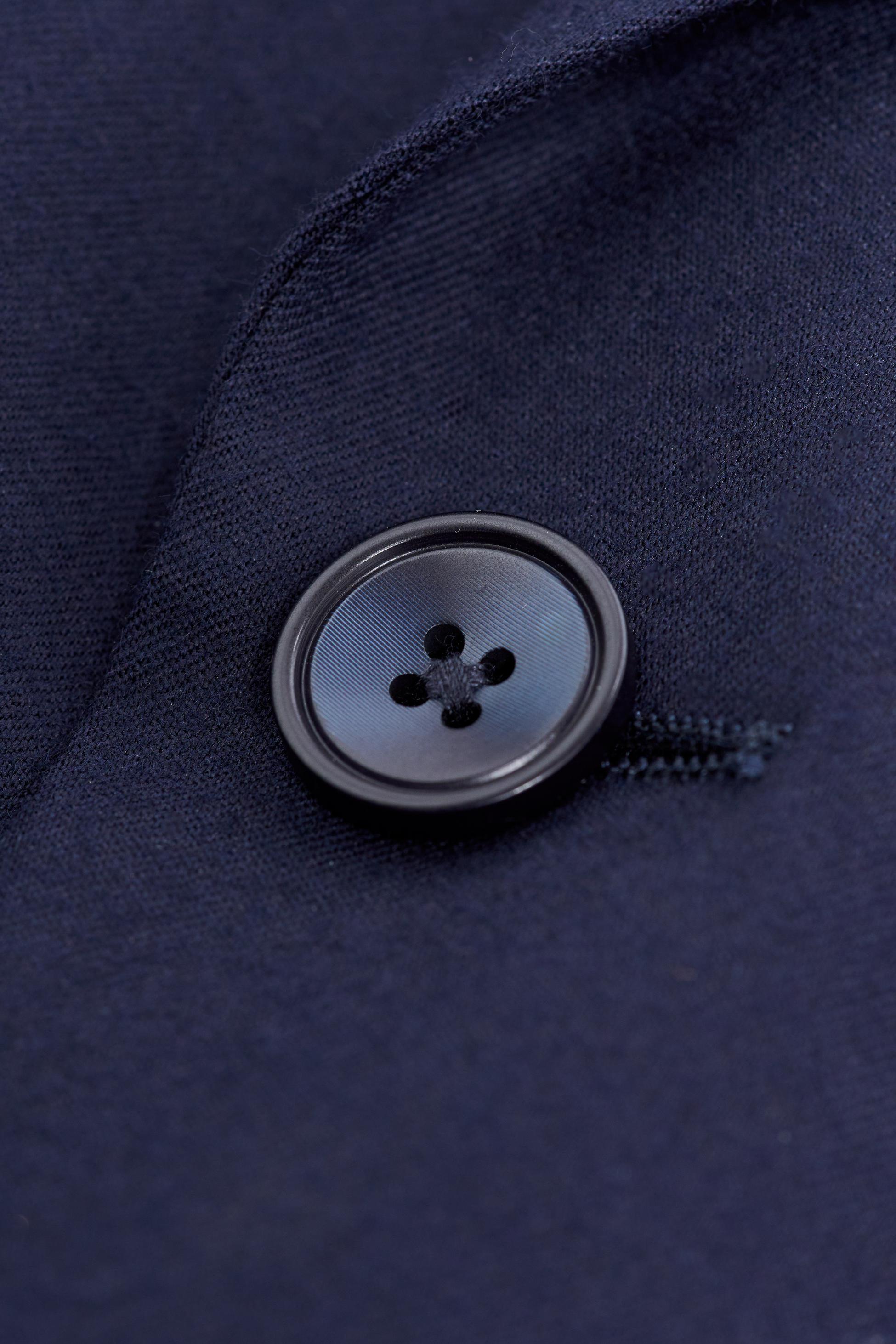 James Navy Blue Men's 3-Piece Wool Slim Fit Formal Suit