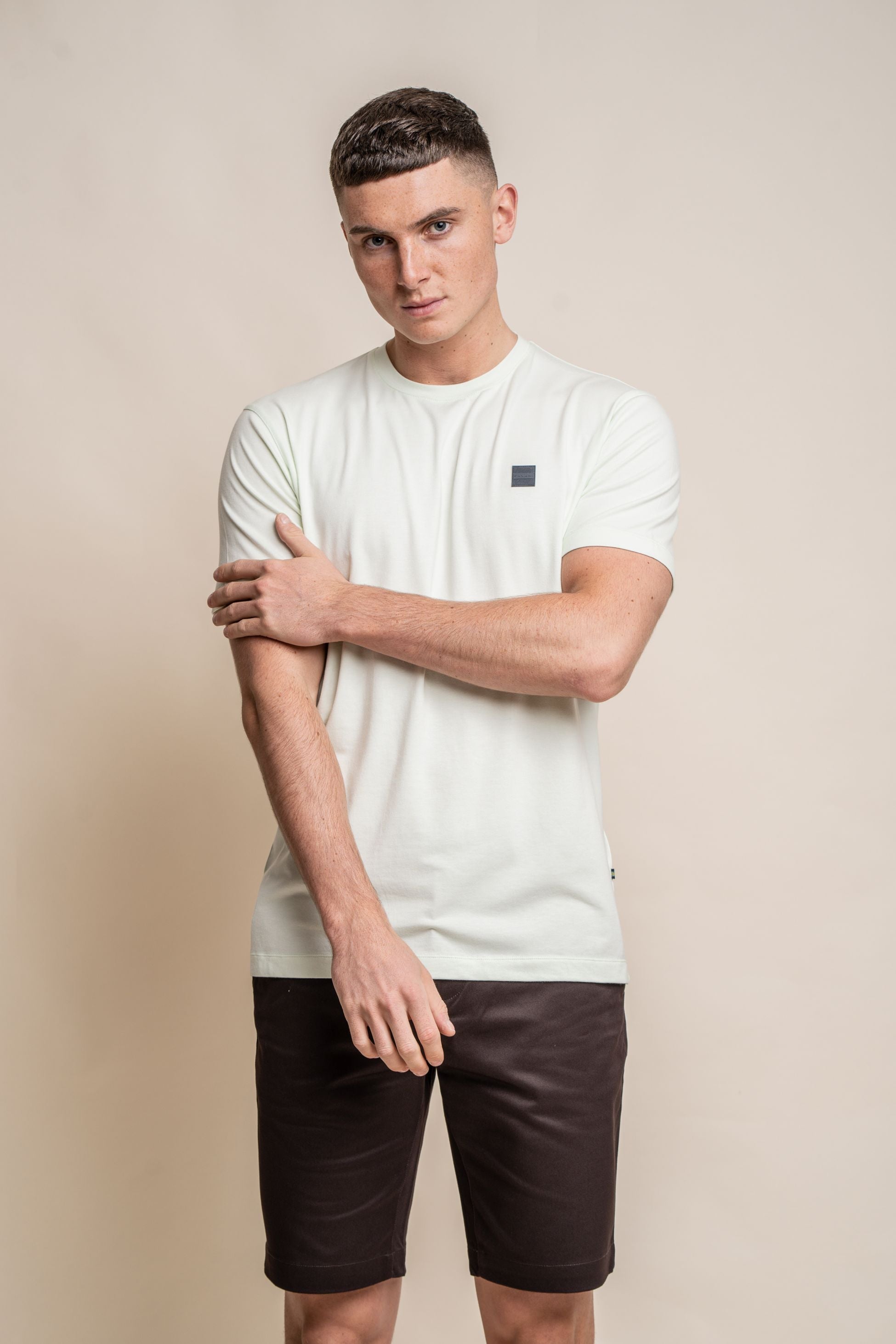 Men’s crewneck cotton T-shirt, soft touch, slim fit