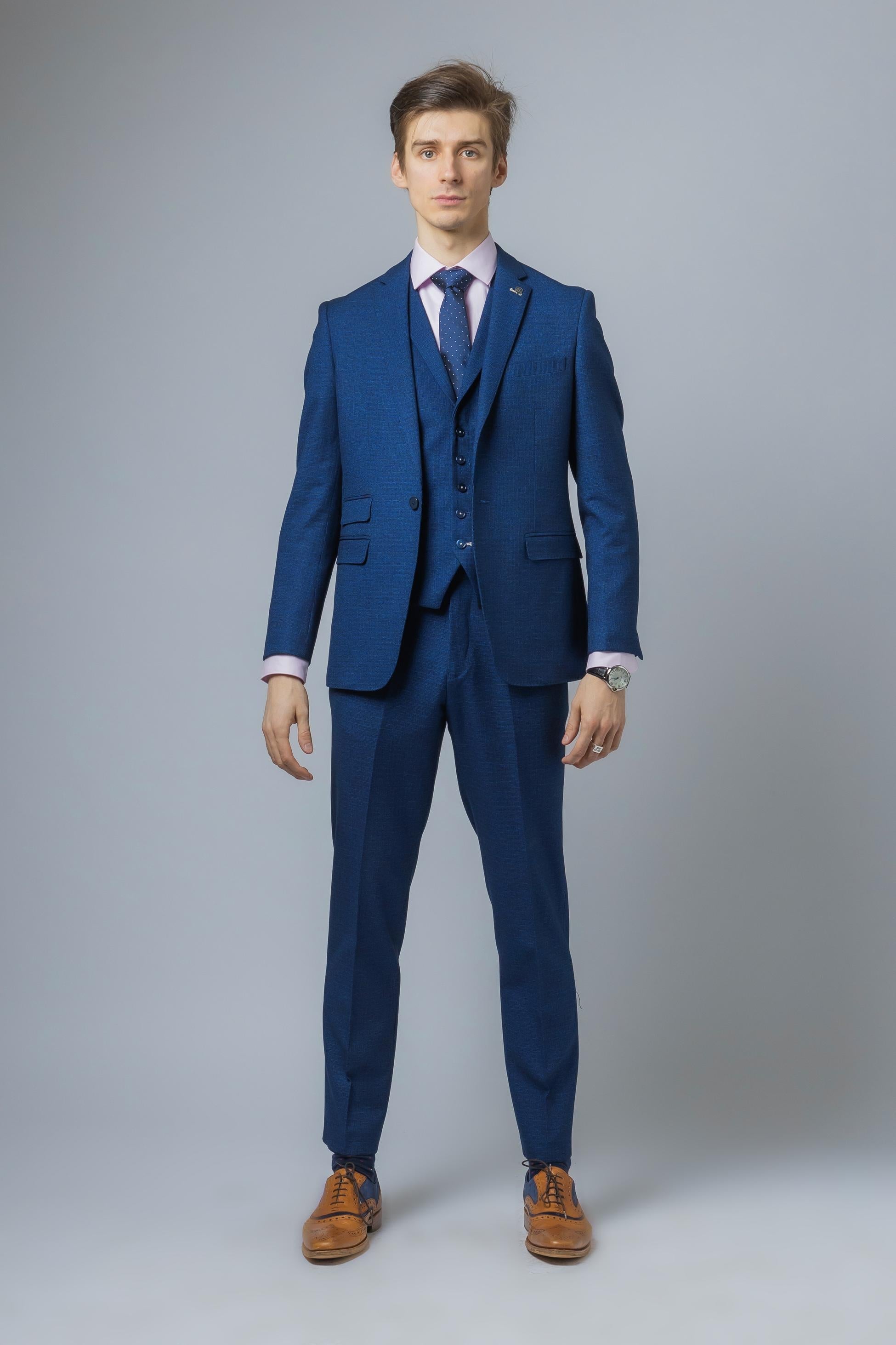 Men’s Indigo Blue Slim Fit Suit Jacket MATEO