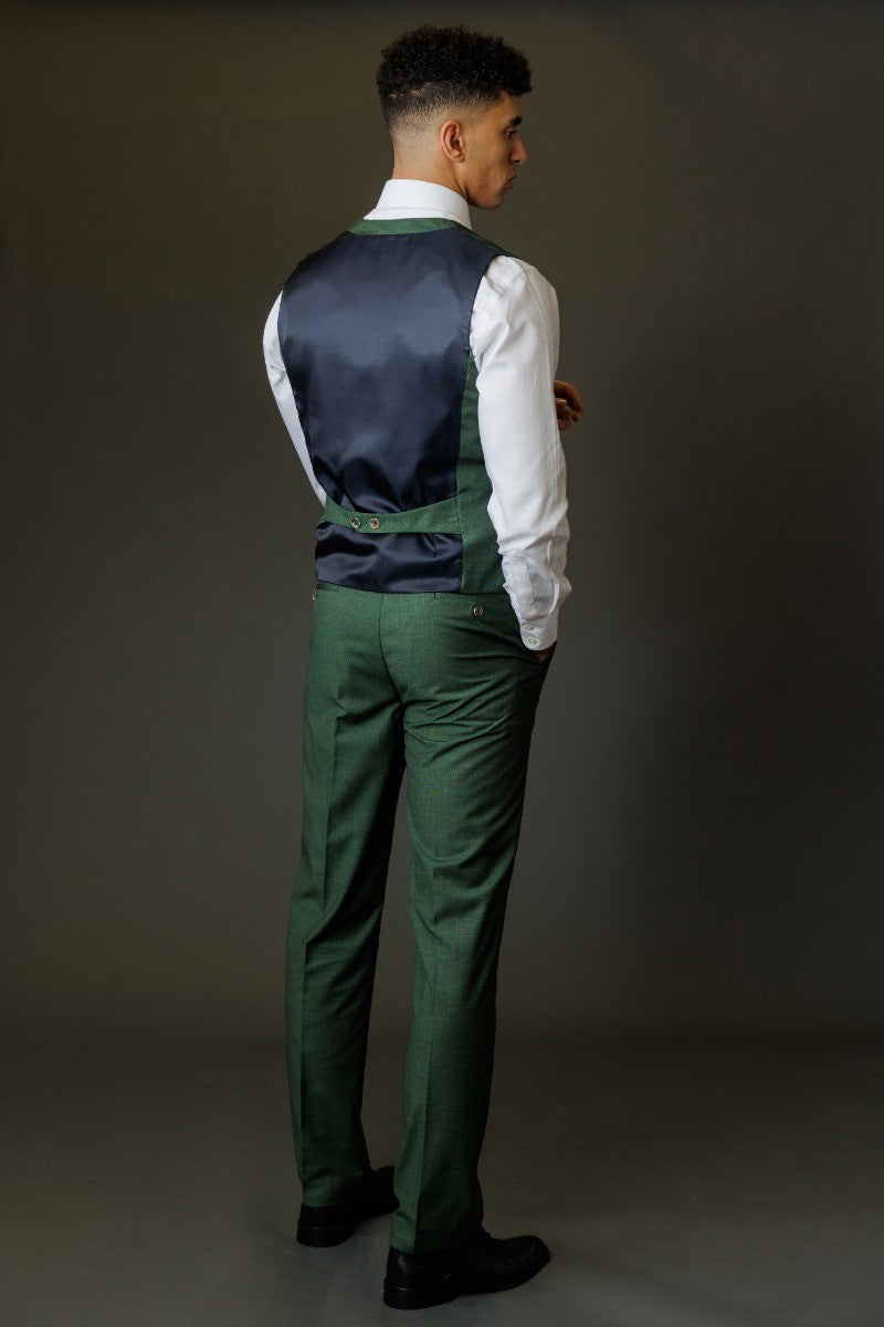 Men's Camden Emerald Green Lightweight Self-Pattern Slim Suit