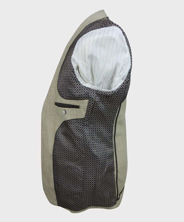 Mens Linen Slim Fit Blazer - ETHAN - Khaki Beige