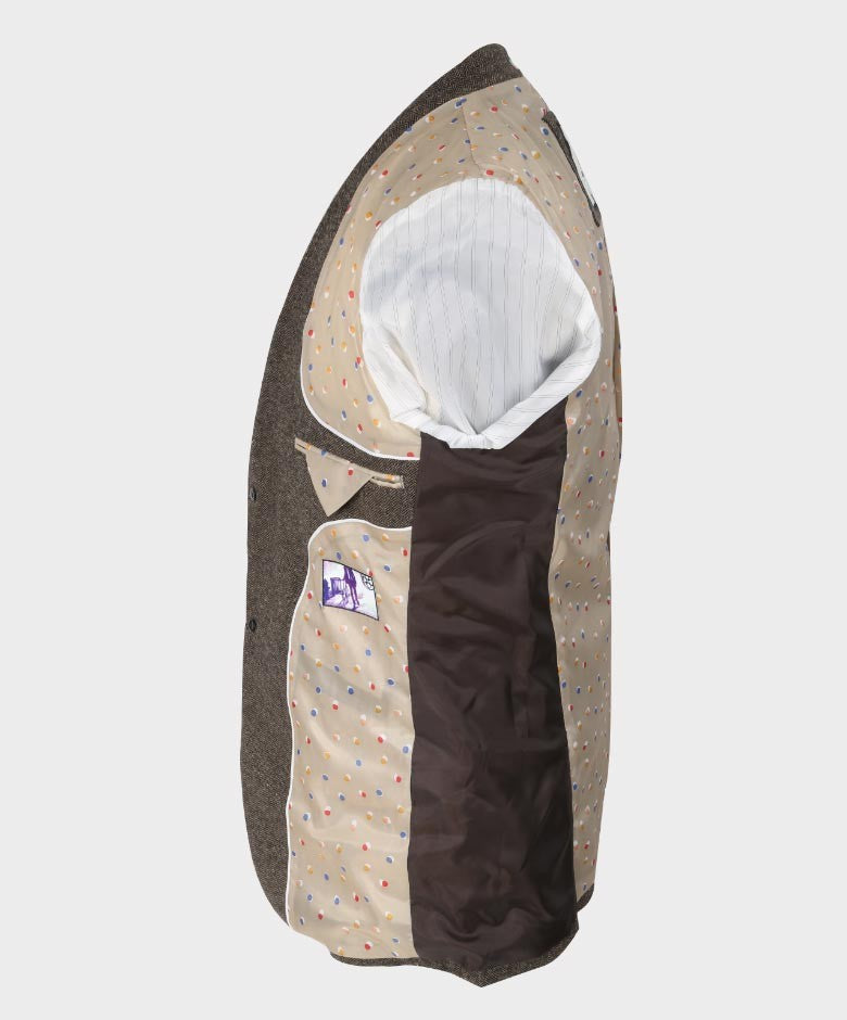 Men’s Brown Herringbone Tweed Slim Fit Suit Jacket MARTEZ