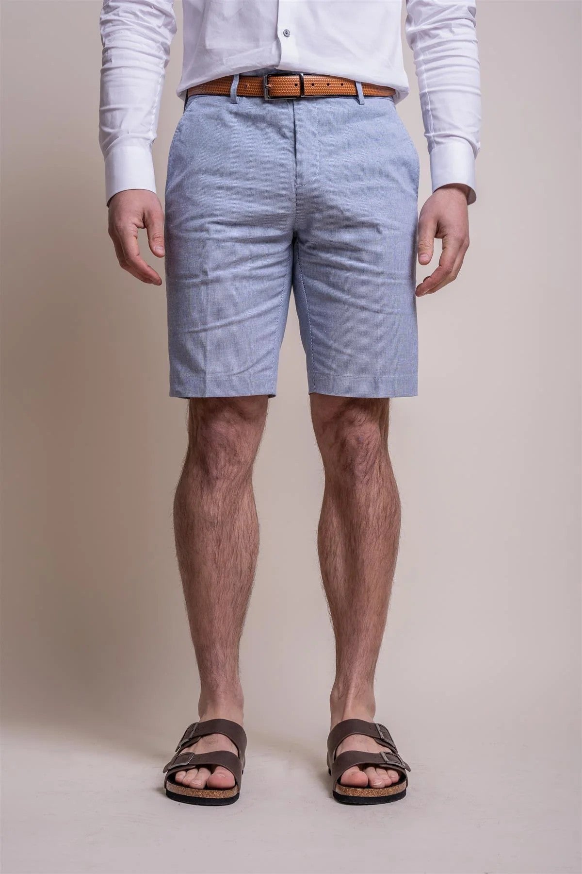 Men's Slim Fit Linen Short Ensemble FREDRIK - Blue