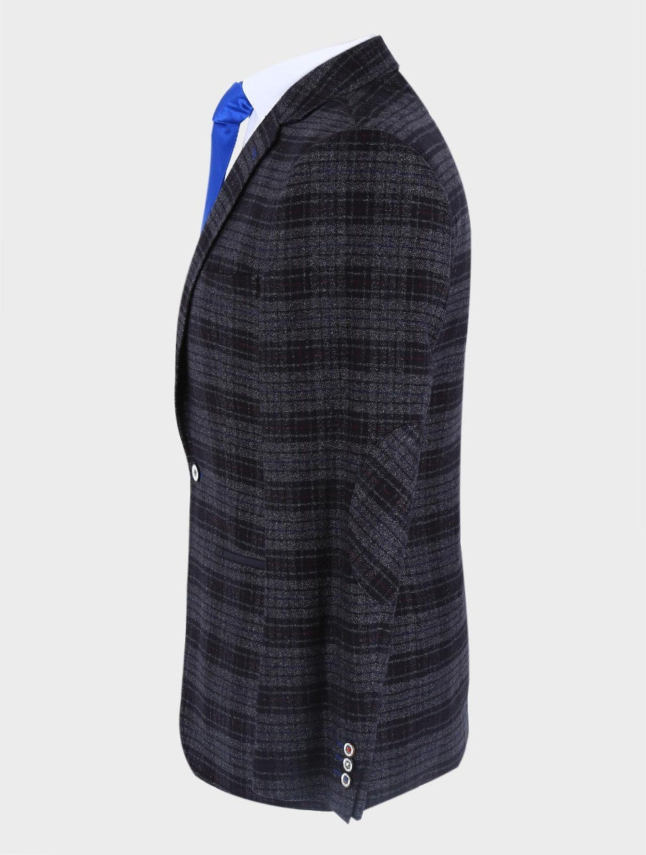 Men’s Black Tweed Check Slim Fit Blazer COSTELLO
