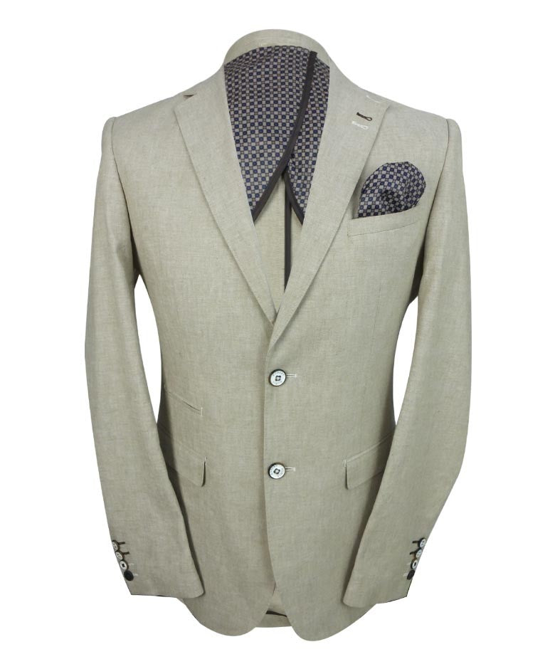Men's Slim Fit Linen Formal Set ETHAN - Beige