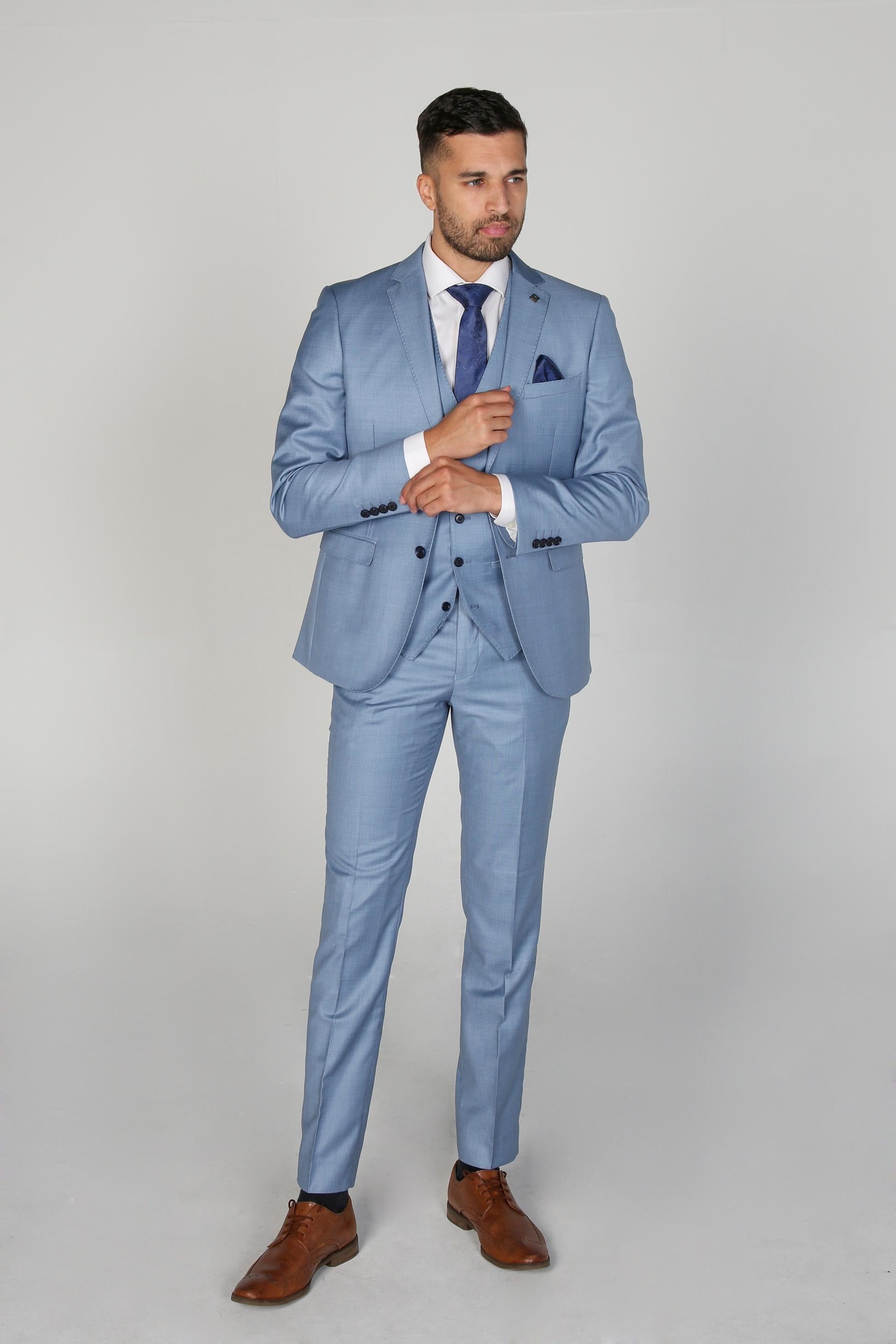CHARLES Men’s Tailored Fit Blue Suit