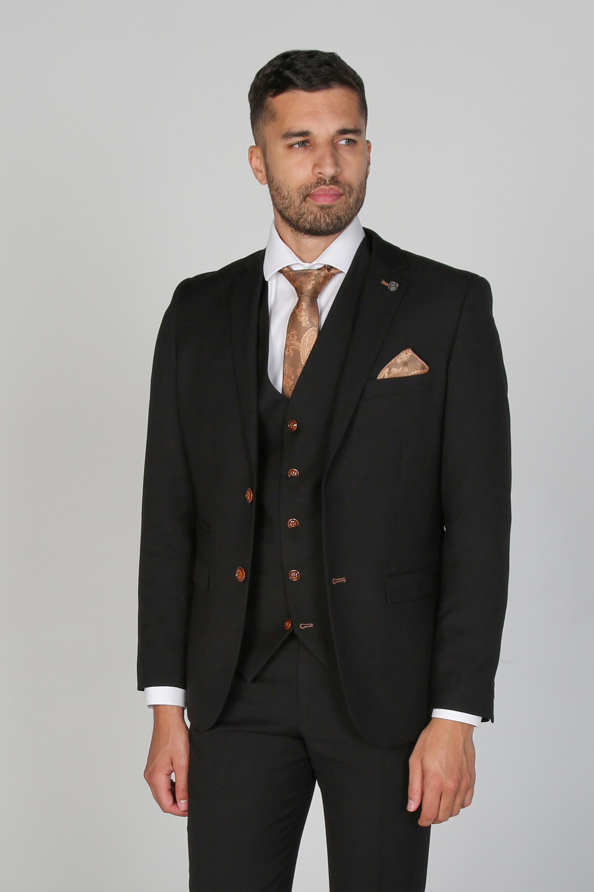 MAYFAIR Black Men's Tailored Fit Formal Suit