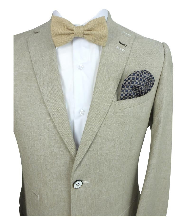 Men's Slim Fit Linen Formal Set ETHAN - Beige