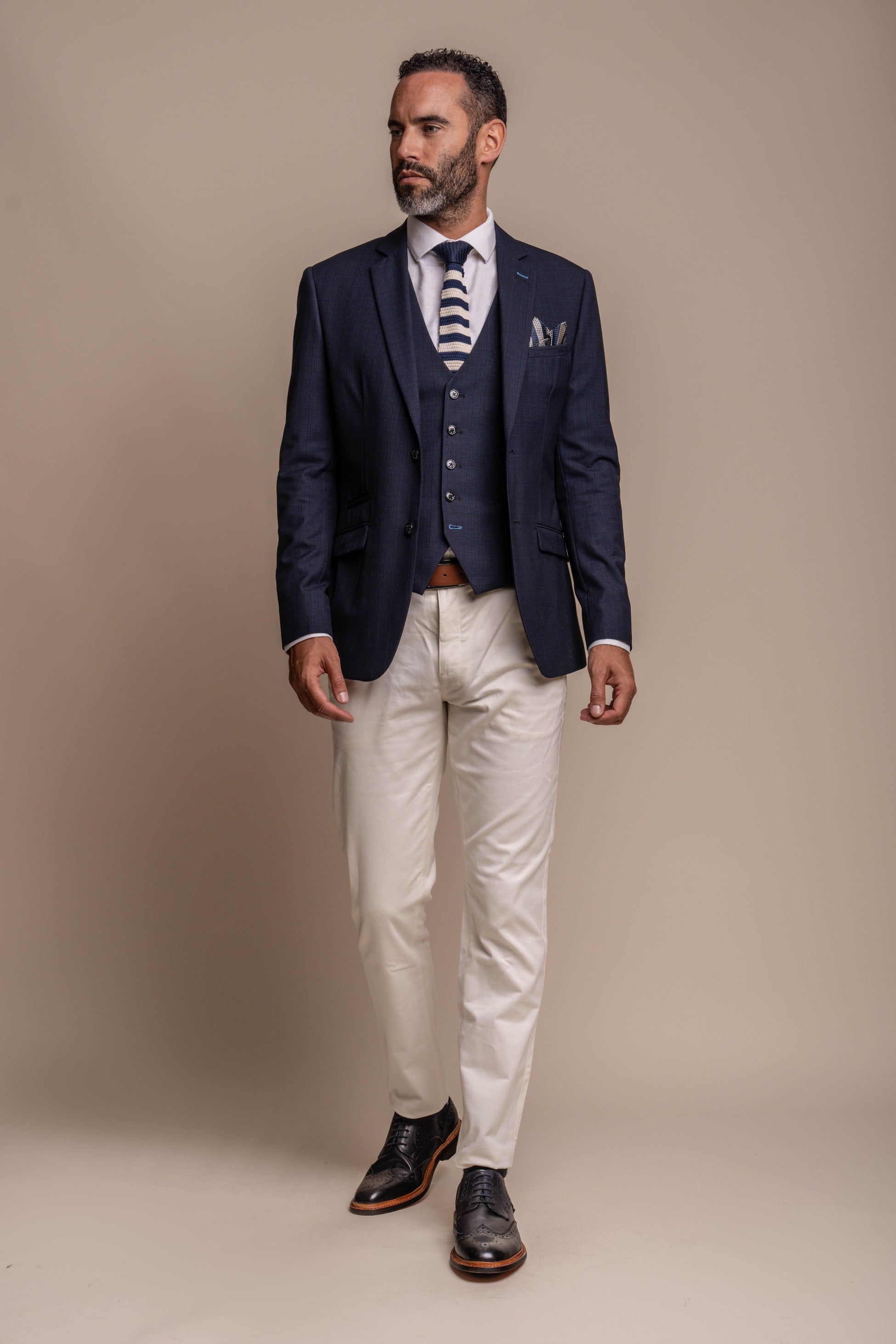 Seeba Navy with Dakota Beige Chino Men's Combined Suit Set