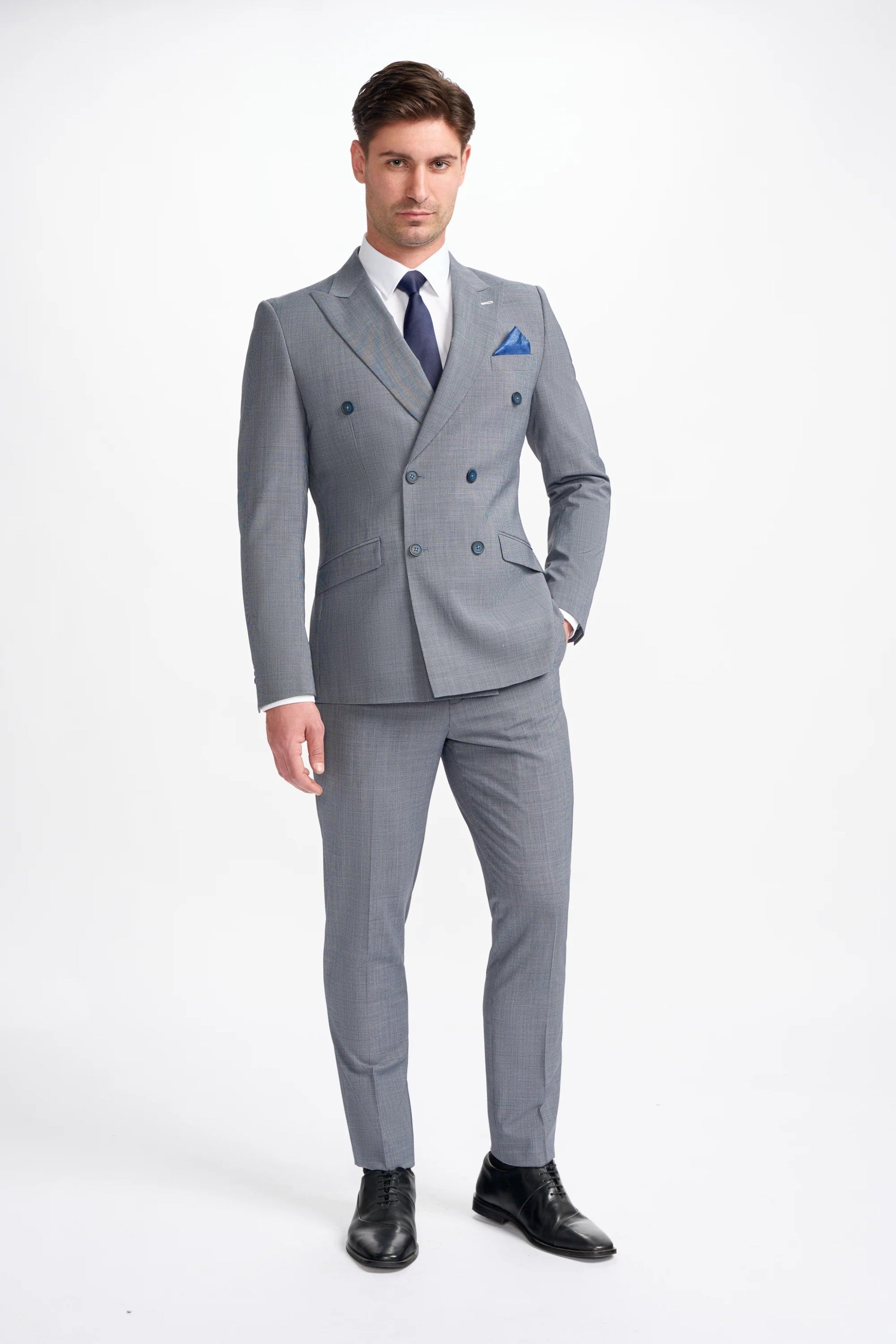 BOND D/B Grey Men's Puppytooth Suit
