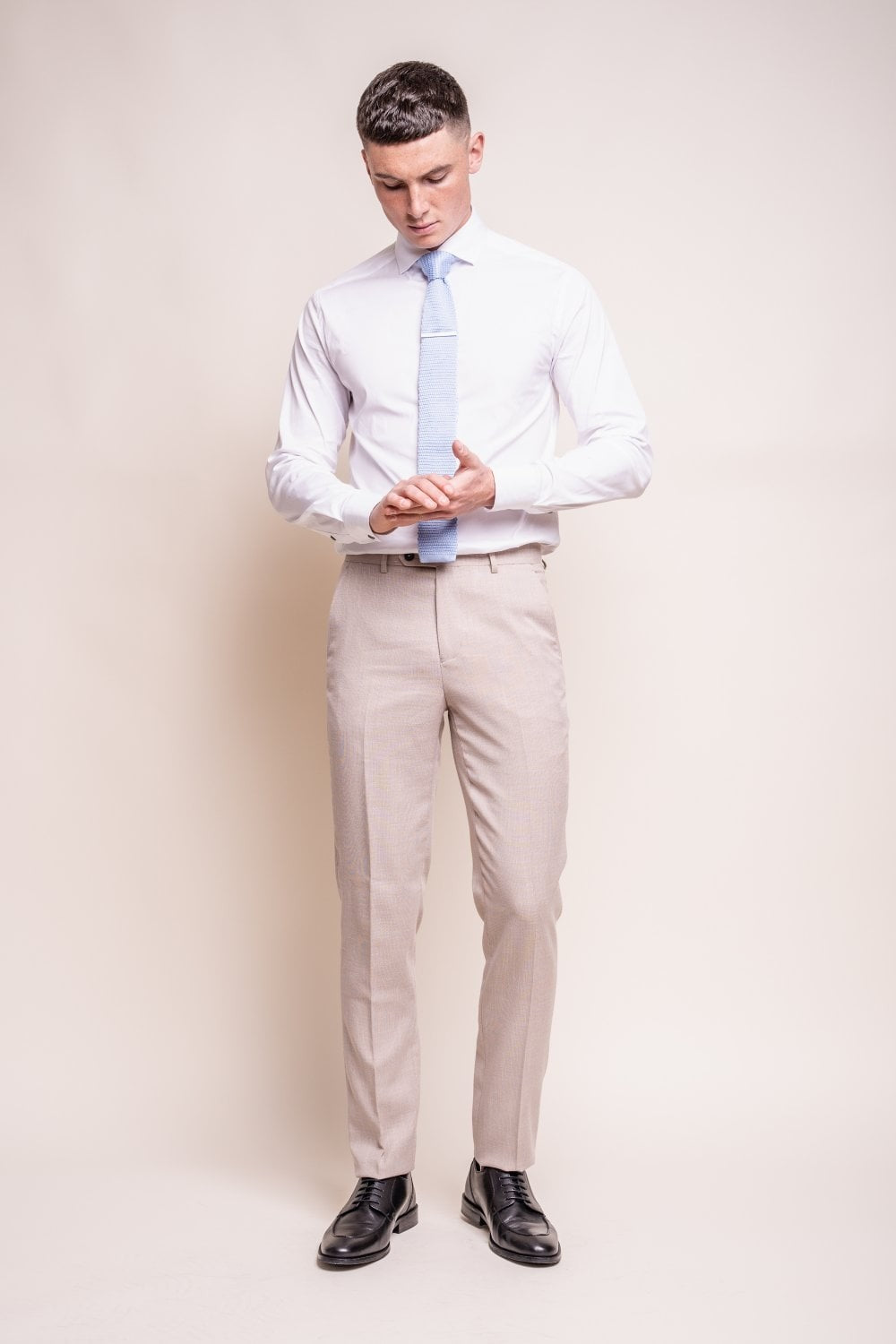 MIAMI Beige Men's Slim Fit Formal Suit