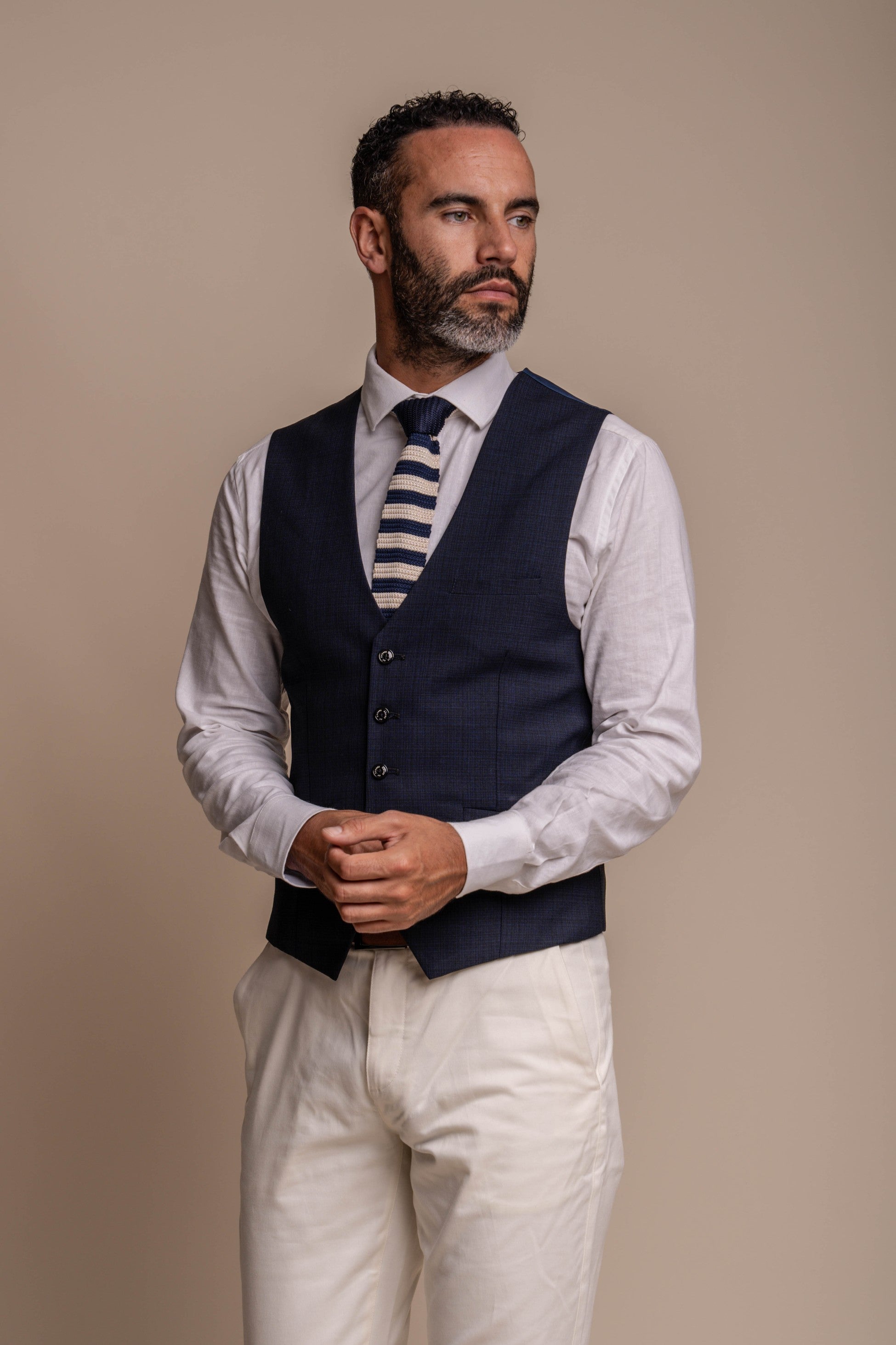 Seeba Navy with Dakota Beige Chino Men's Combined Suit Set