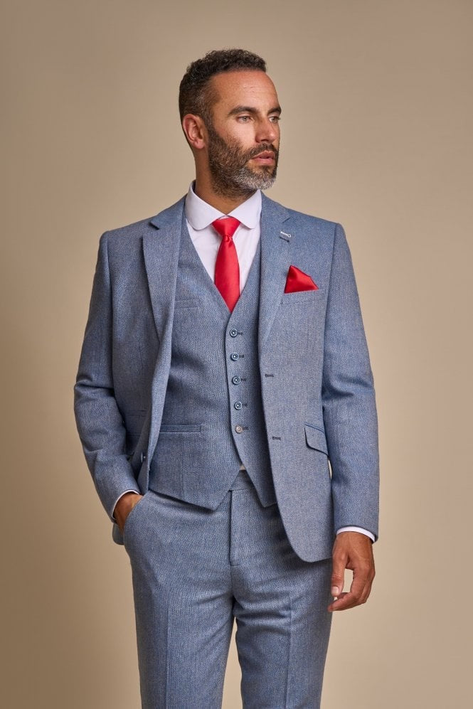 Slim Blue Suit for Men – Light Blue