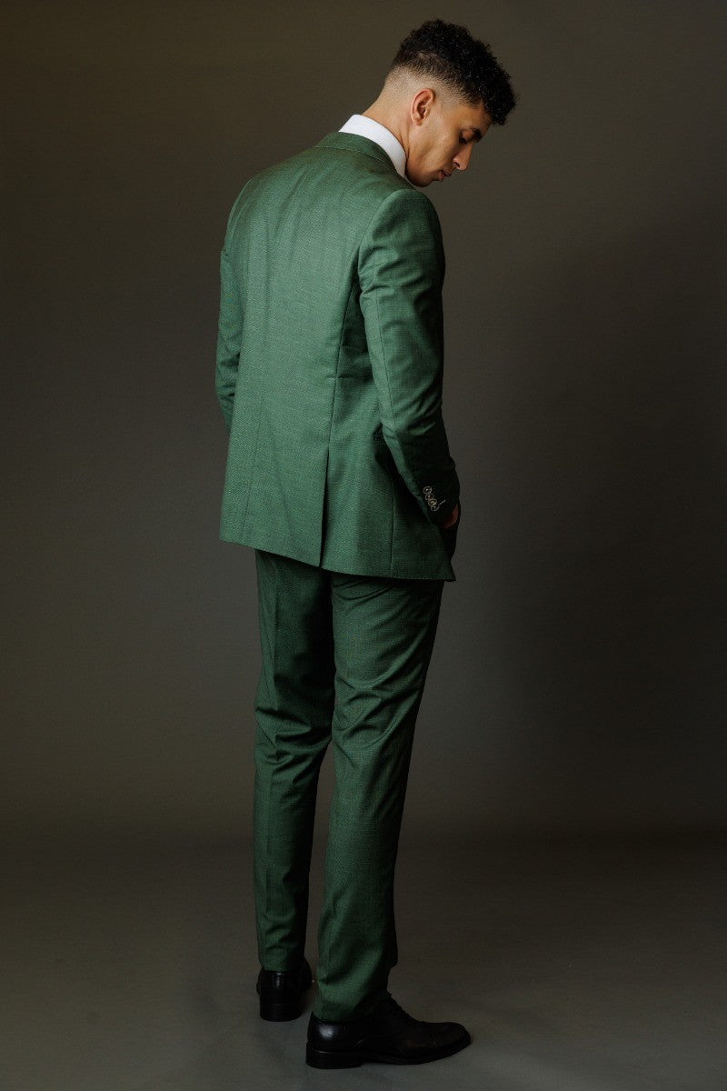 Men's Camden Emerald Green Lightweight Self-Pattern Slim Suit
