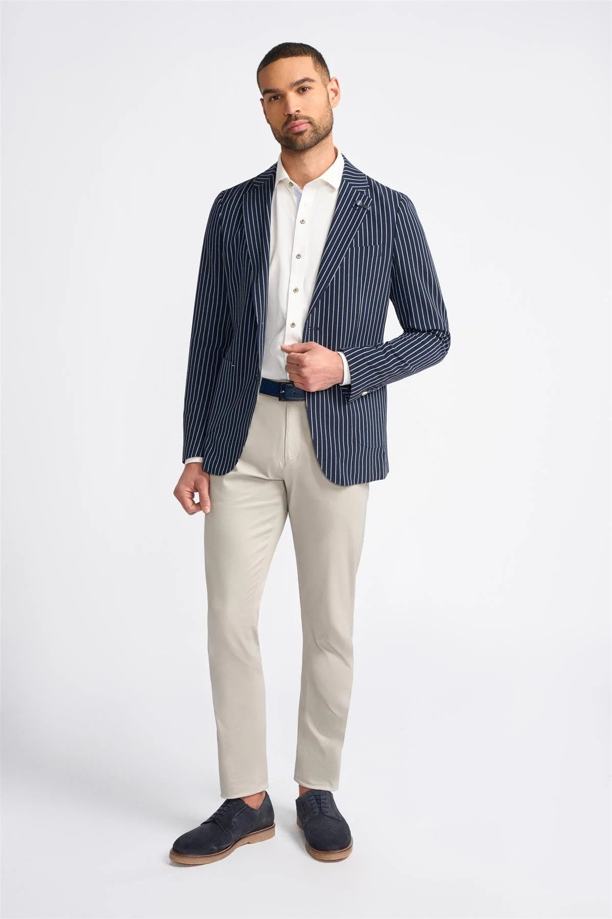 Men’s Navy Pinstripe Slim Fit Blazer JULIAN