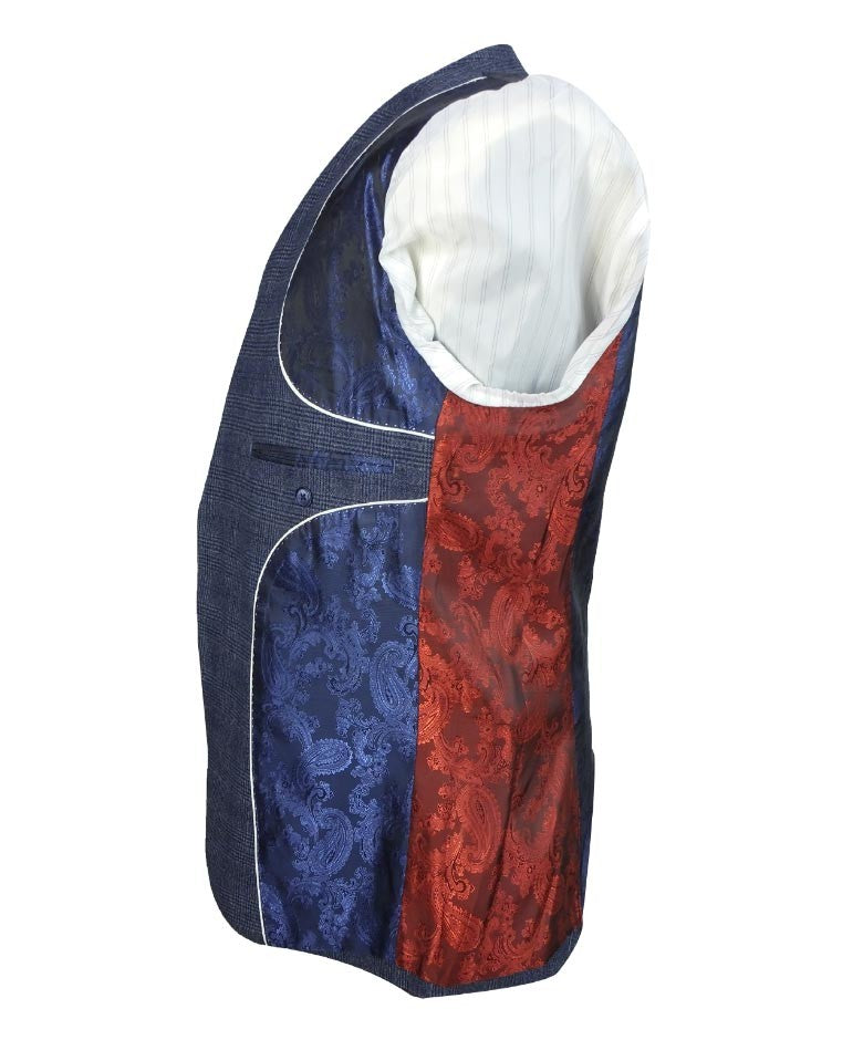 Men's Graham Royal Blue Tweed Check Classic Suit