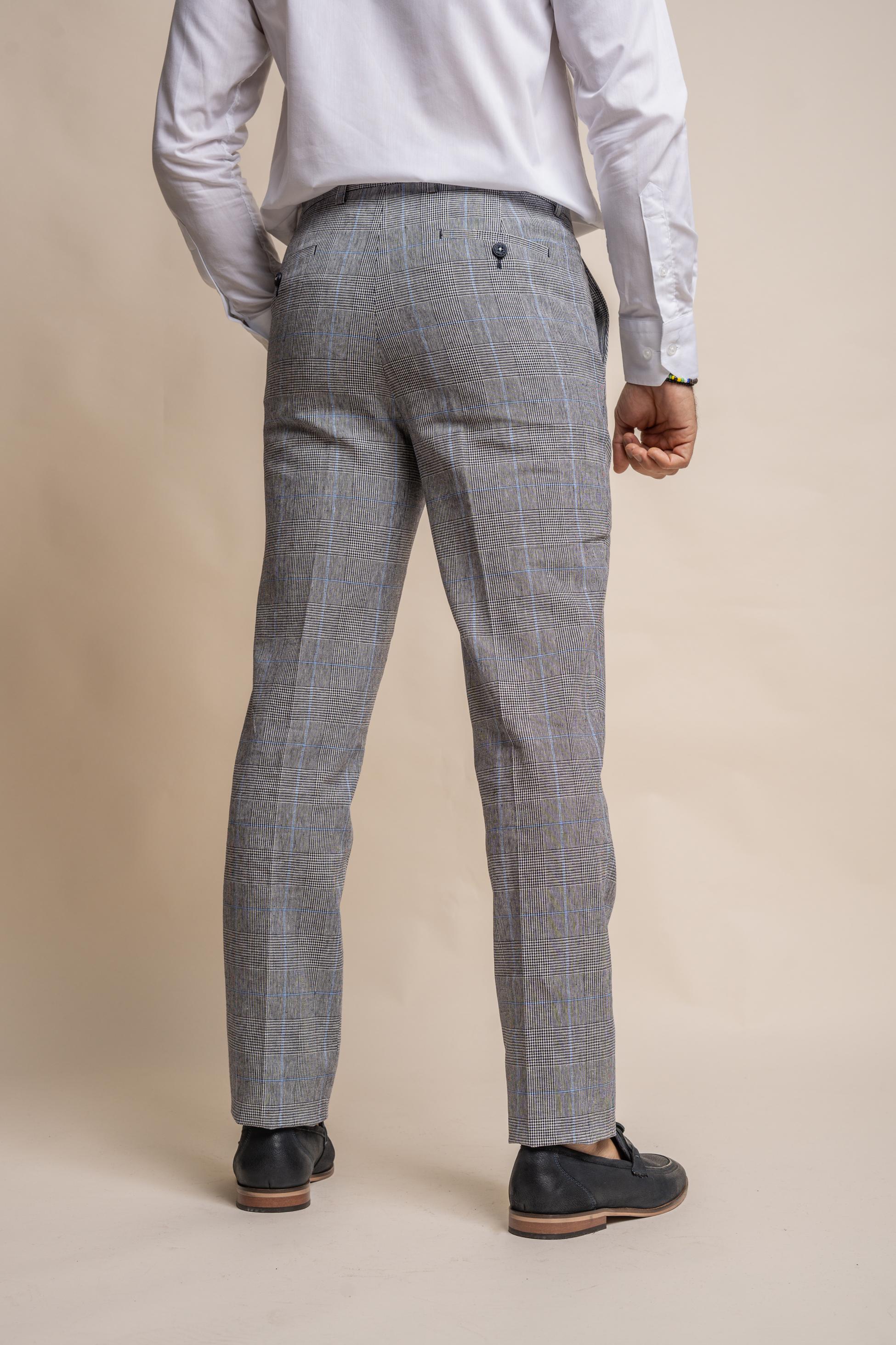 Men's Arriga Platinum Grey Check Slim Fit Formal Suit