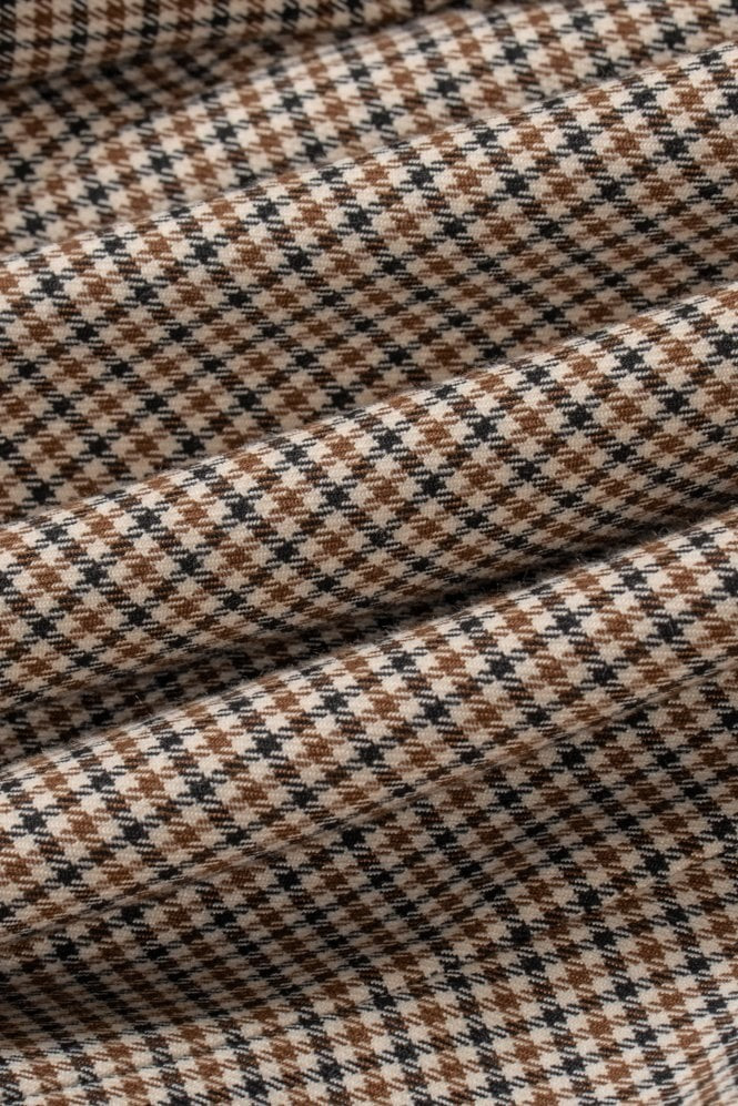 Men’s Tan Houndstooth Check Skinny Fit Suit Jacket ELWOOD