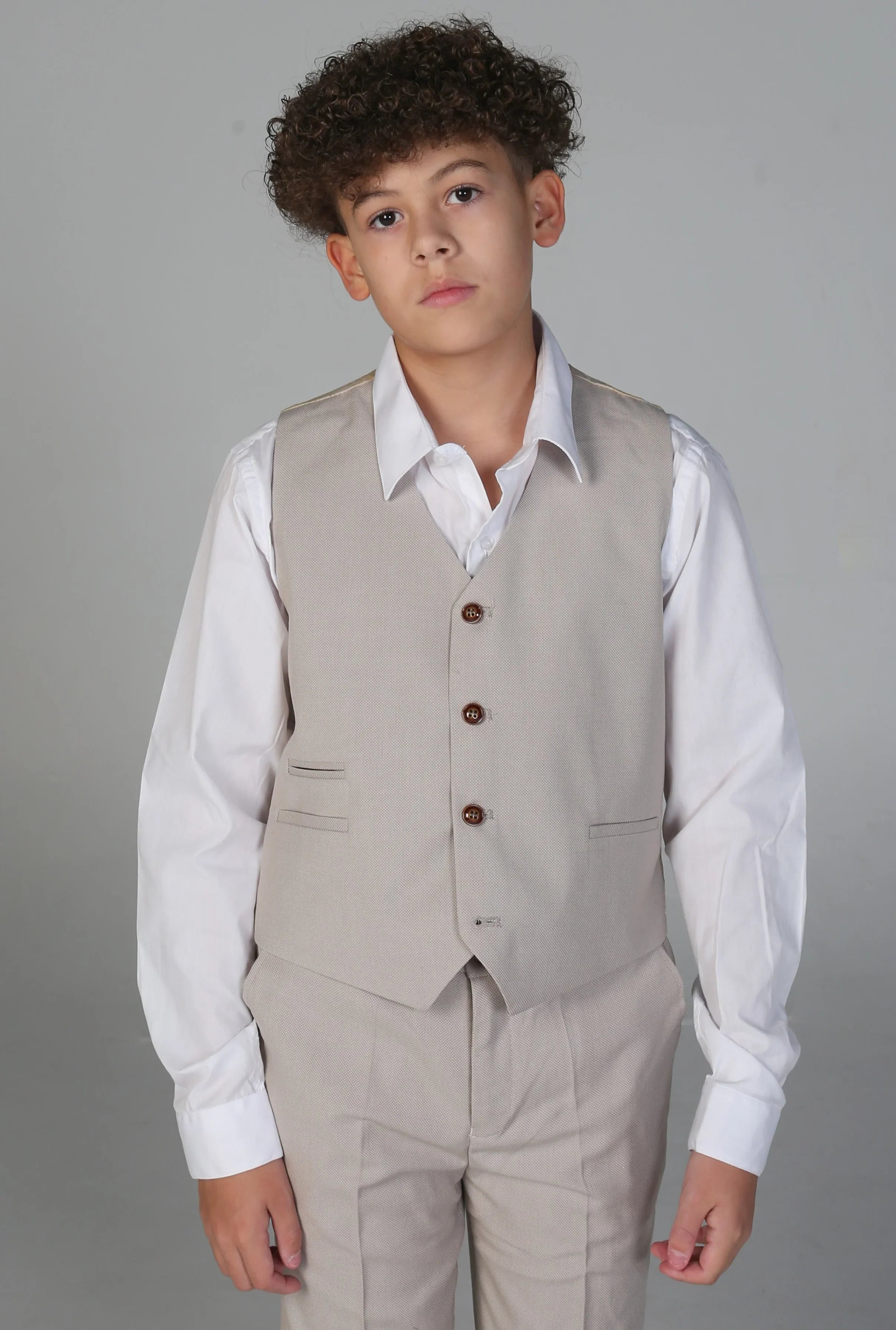Tailored Beige Suit for Boys – Stone Beige