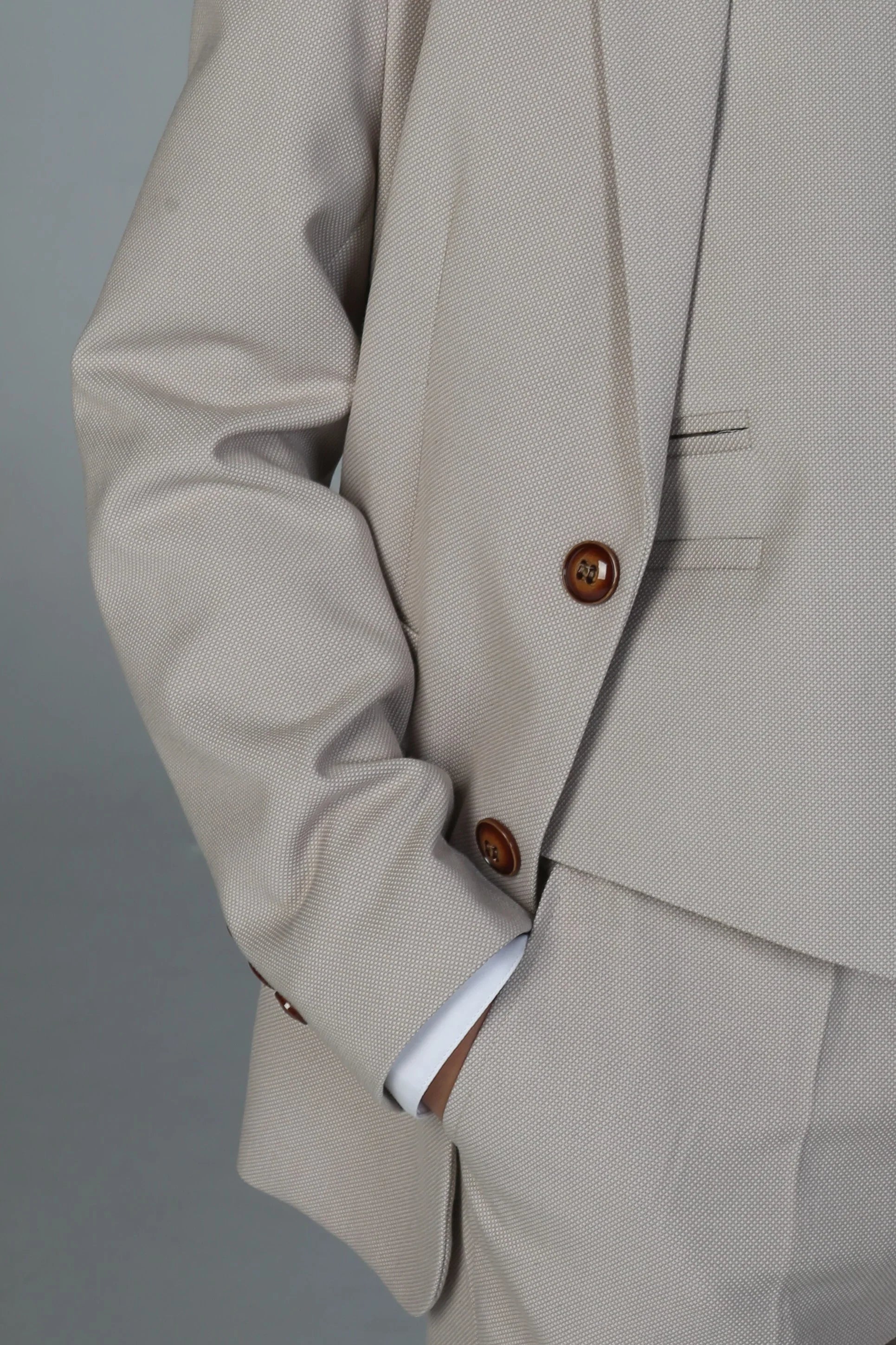 Tailored Beige Suit for Boys – Stone Beige