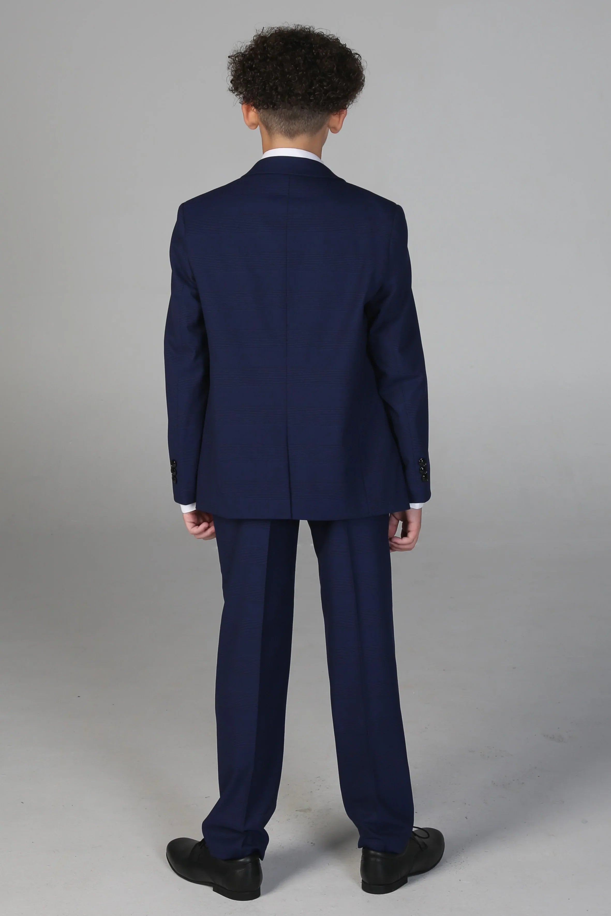 Boys Blue Tailored Fit Tweed Check Suit MARK