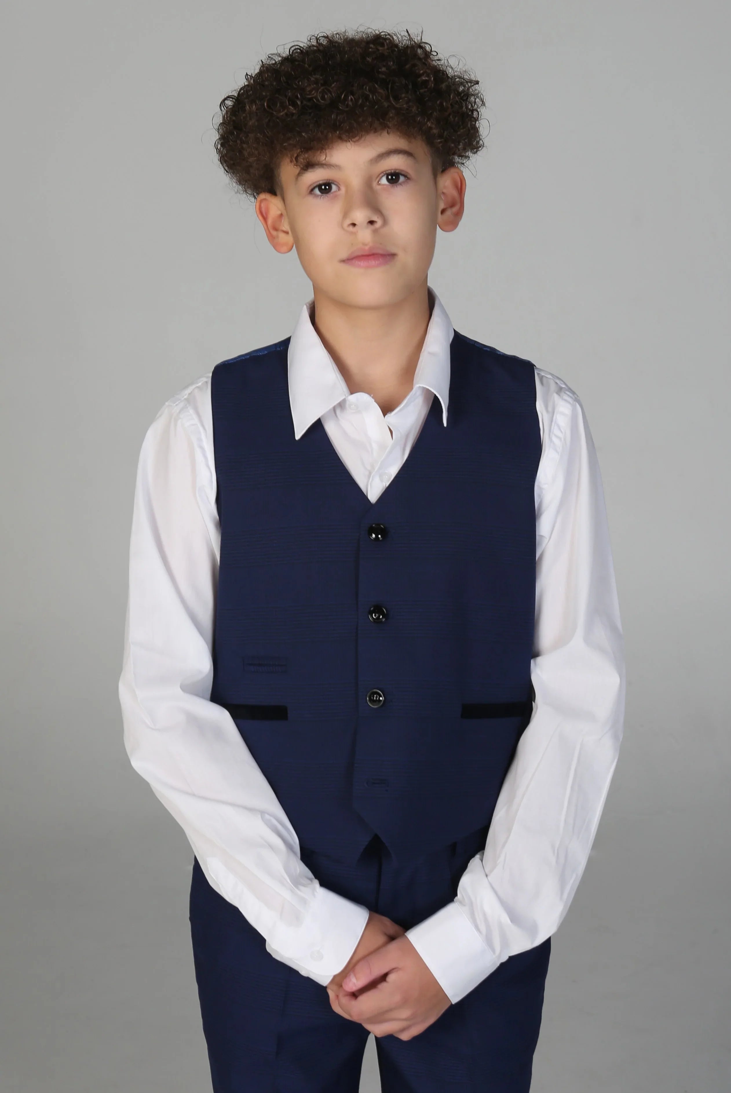 Boys Blue Tailored Fit Tweed Check Suit MARK