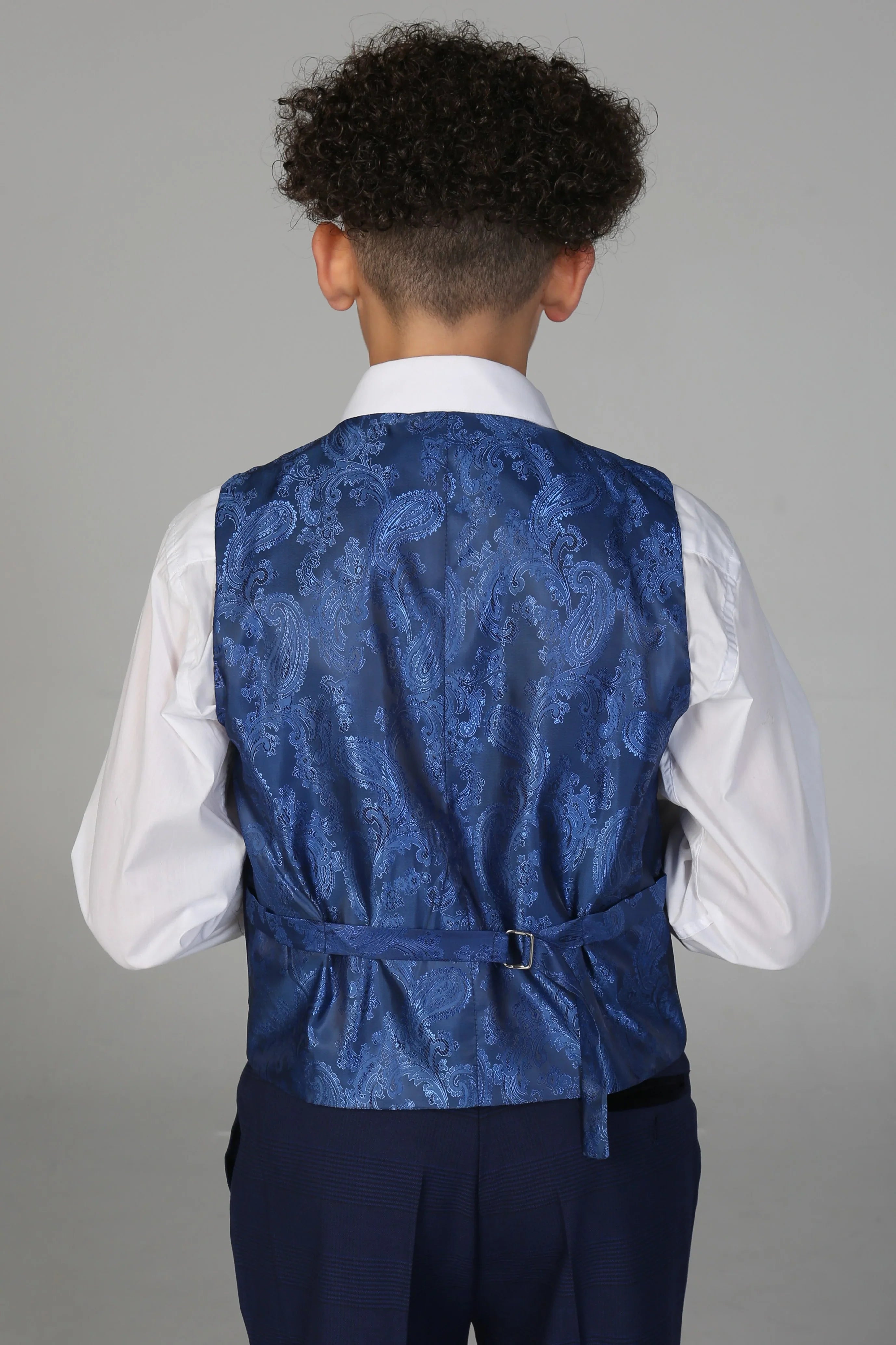 Boys Blue Tailored Fit Tweed Check Suit MARK