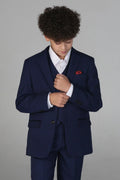 boys’ plaid check 3-piece tailored fit wedding suit set