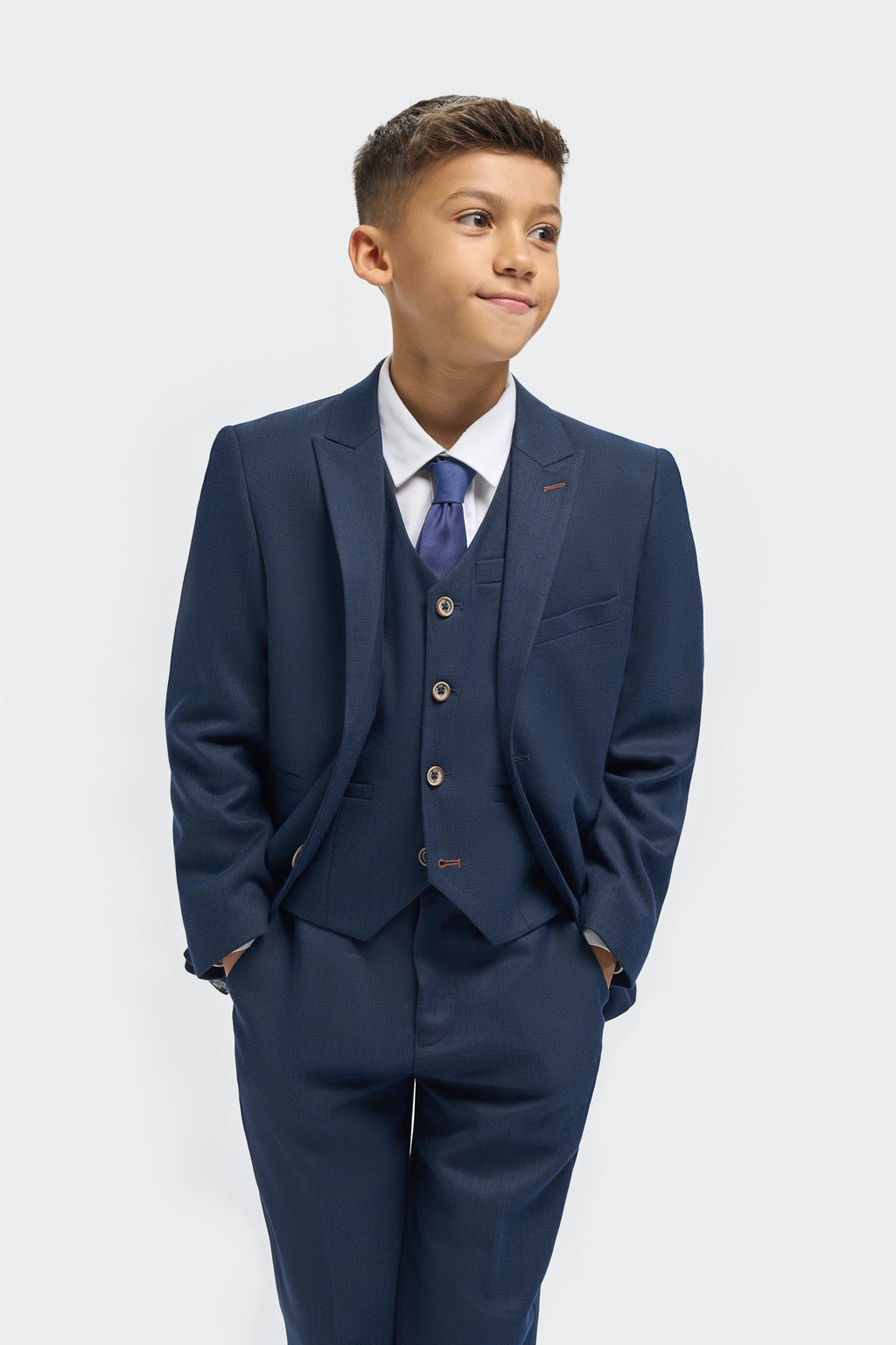 boys’ 3-piece slim fit textured formal suit set