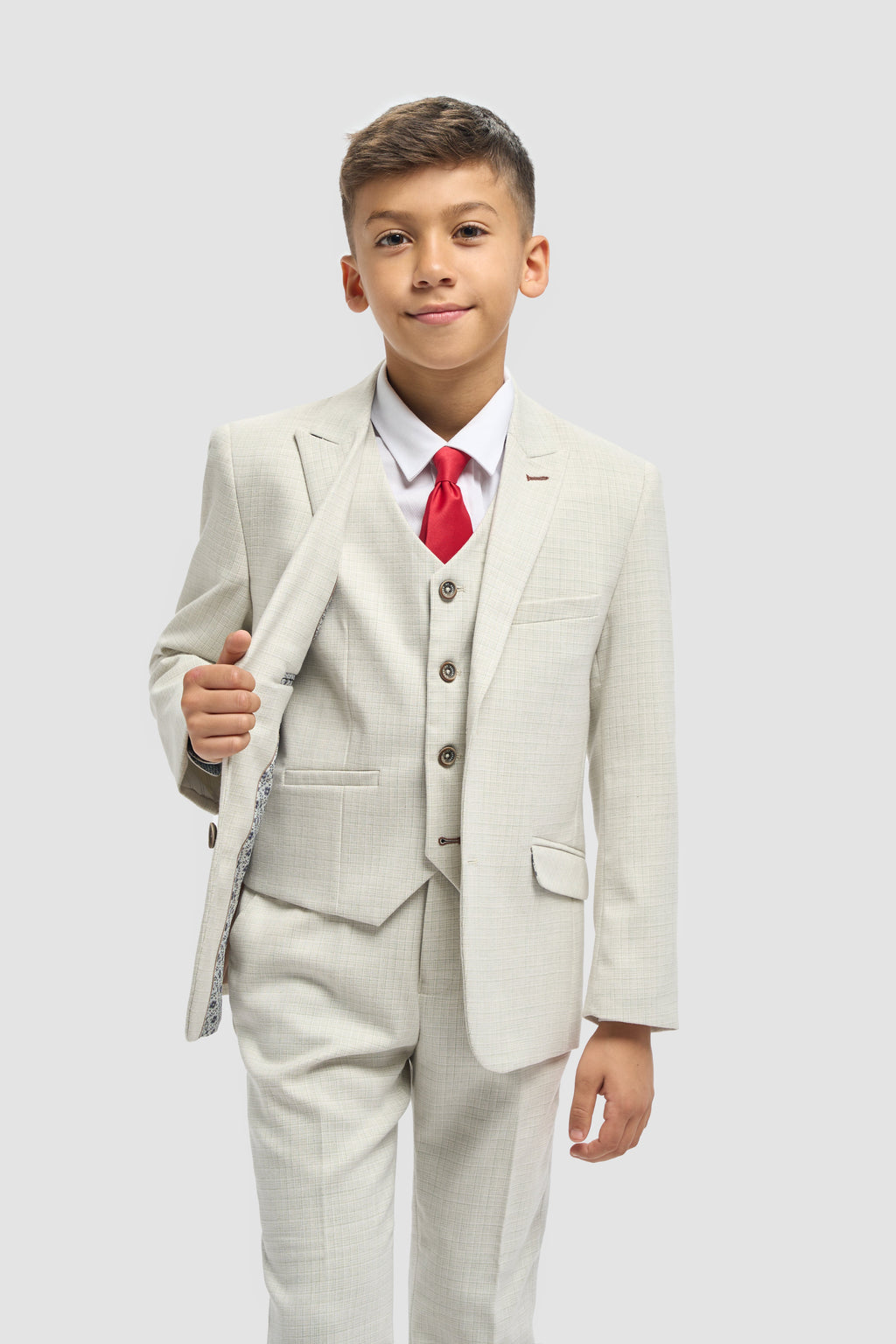 boys’ 3-piece slim fit textured party outfit suit