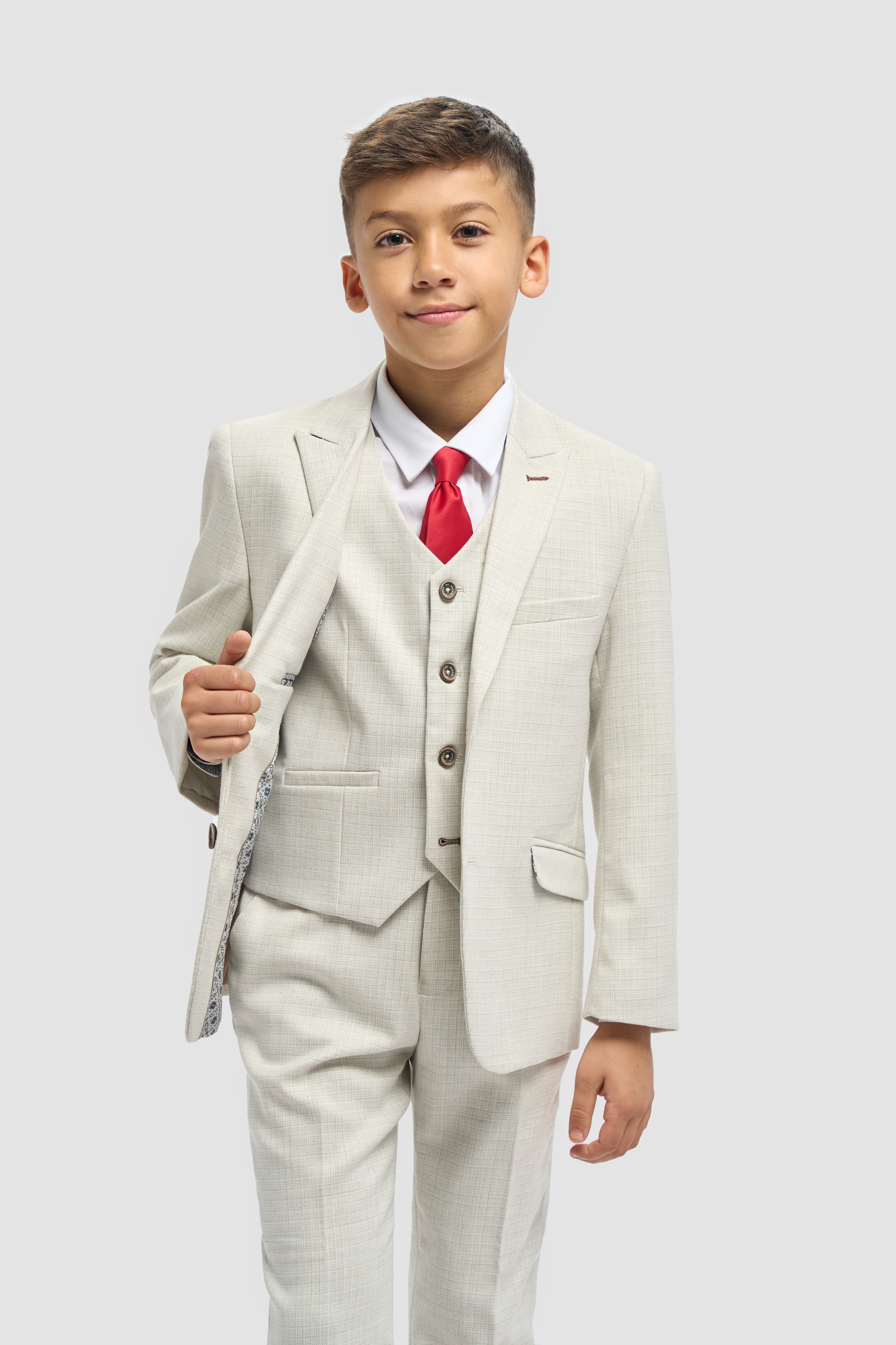 boys’ 3-piece slim fit textured party outfit suit