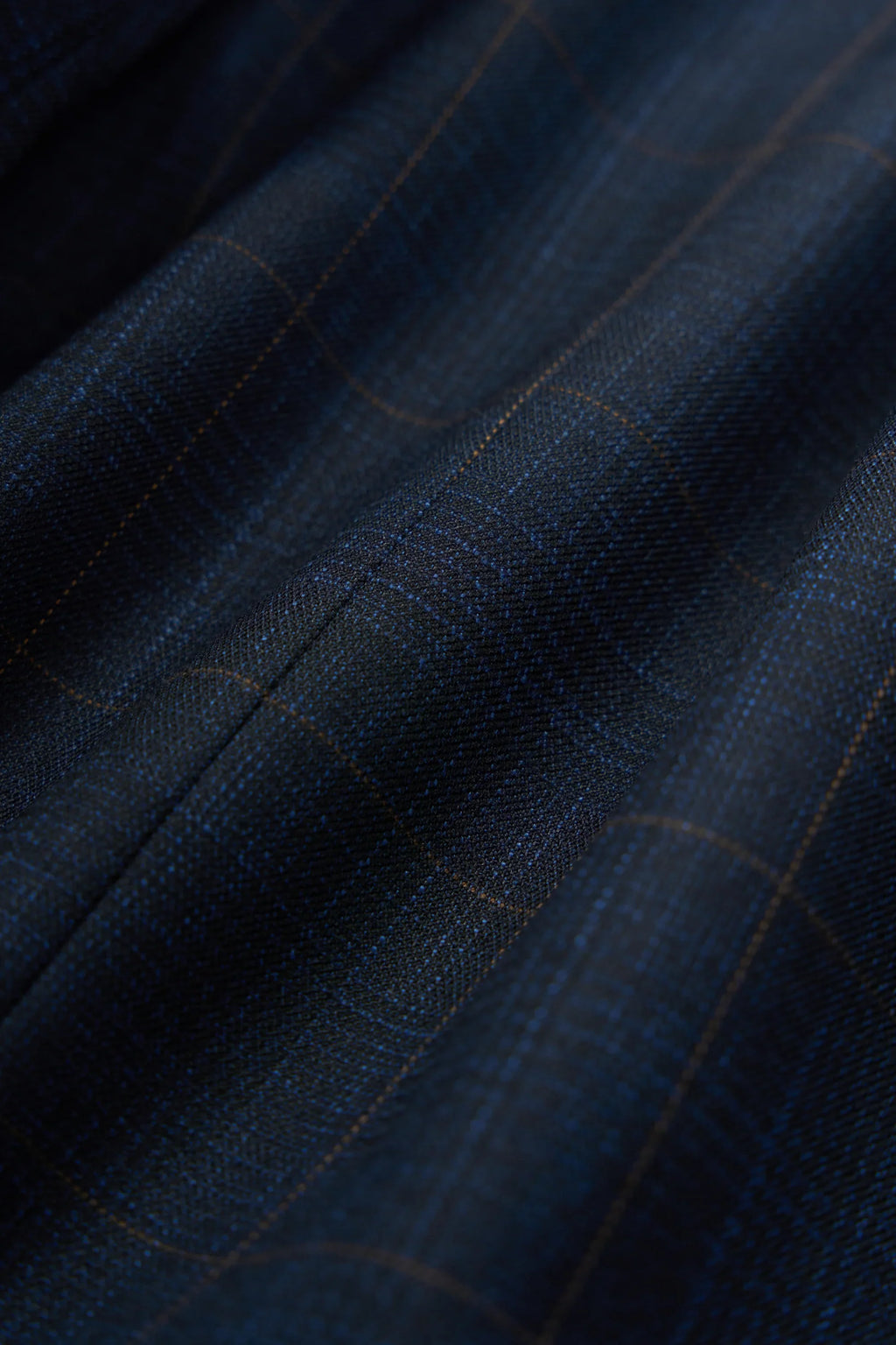 Men’s 3-Piece Windowpane Check Suit - Torino- Navy Fabric Picture