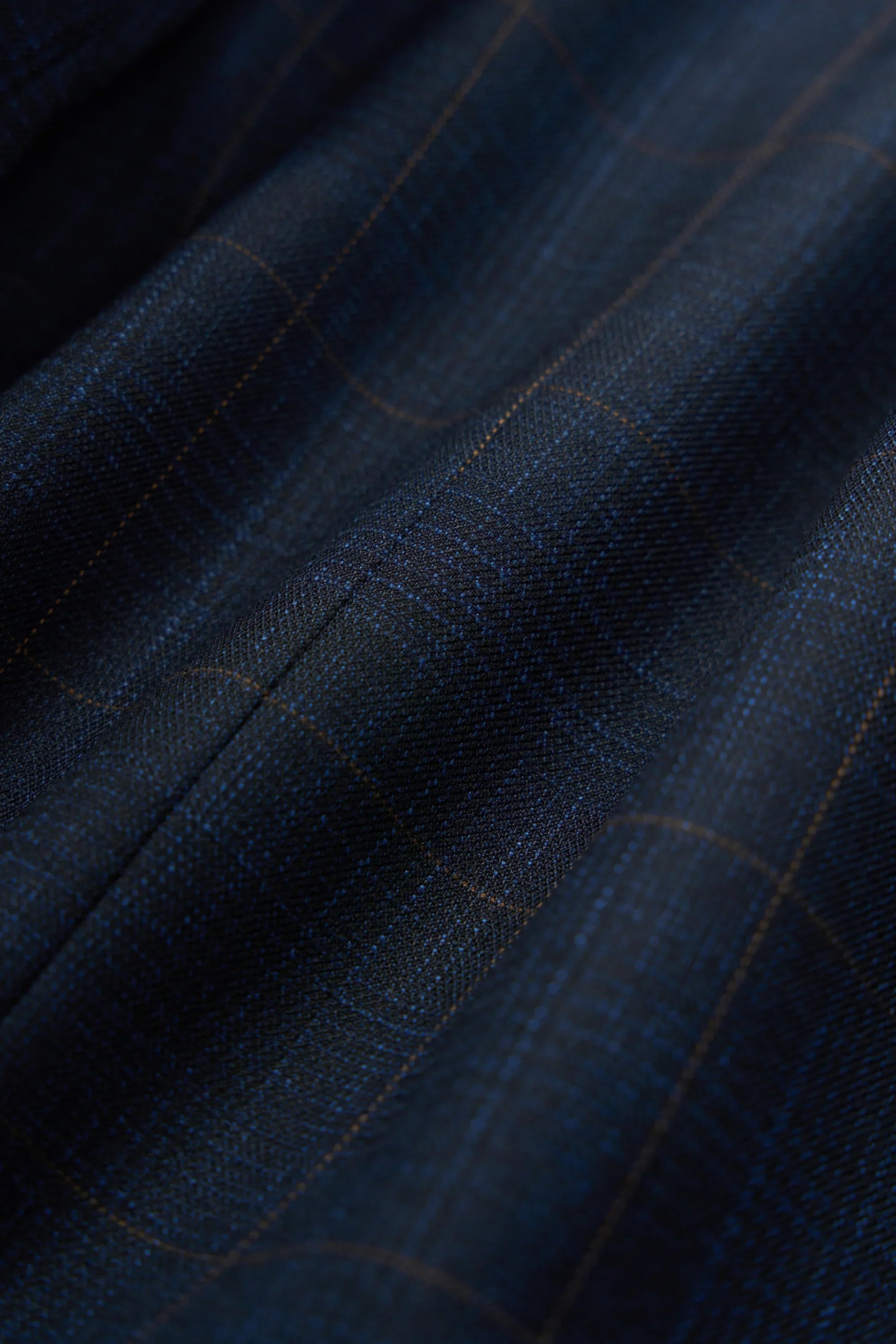 Men’s 3-Piece Windowpane Check Suit - Torino- Navy Fabric Picture