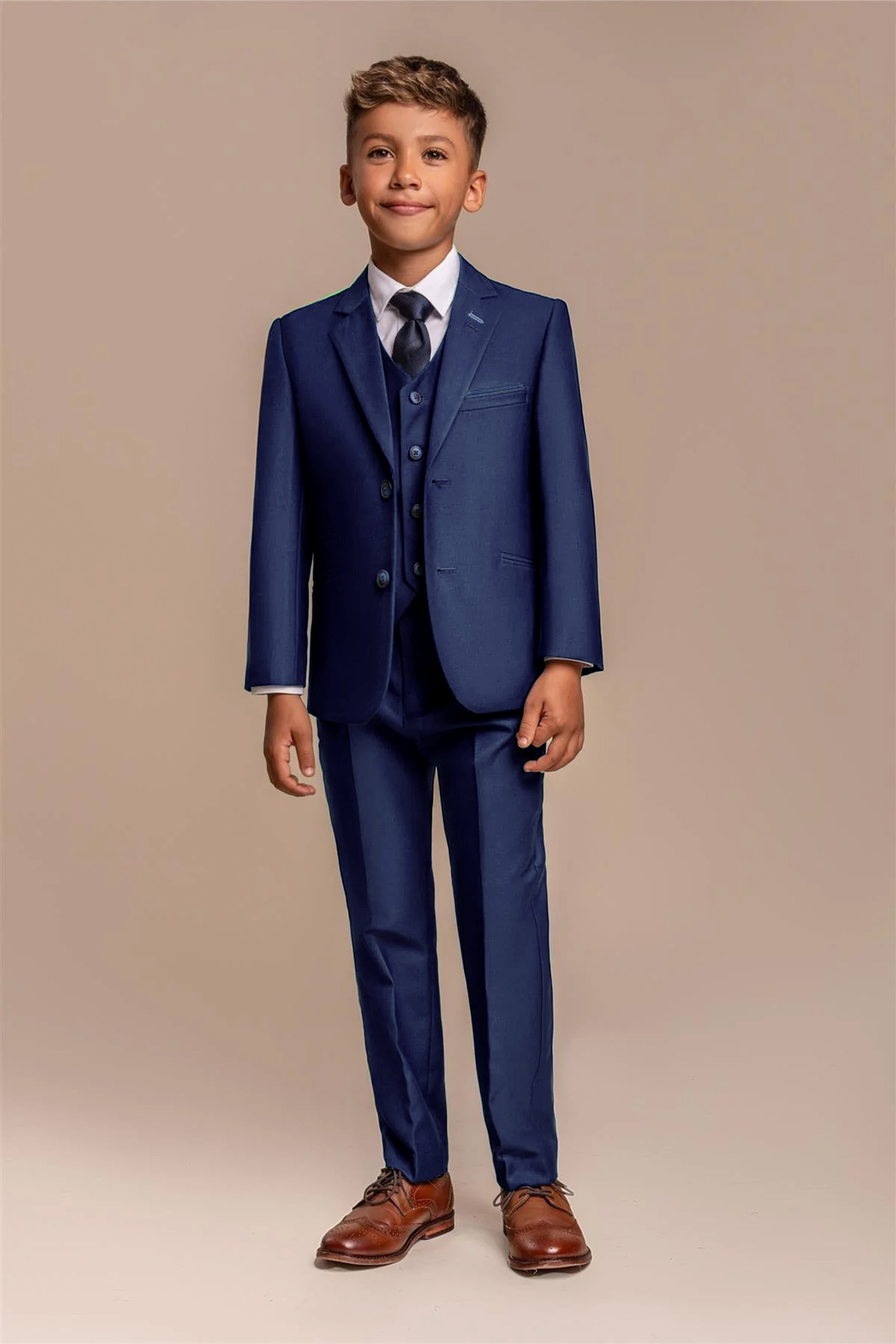 Boys Slim Fit Royal Blue Suit - FORD Model Front Picture