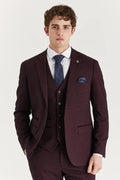 men’s 3-piece prince of wales glen check slim fit suit