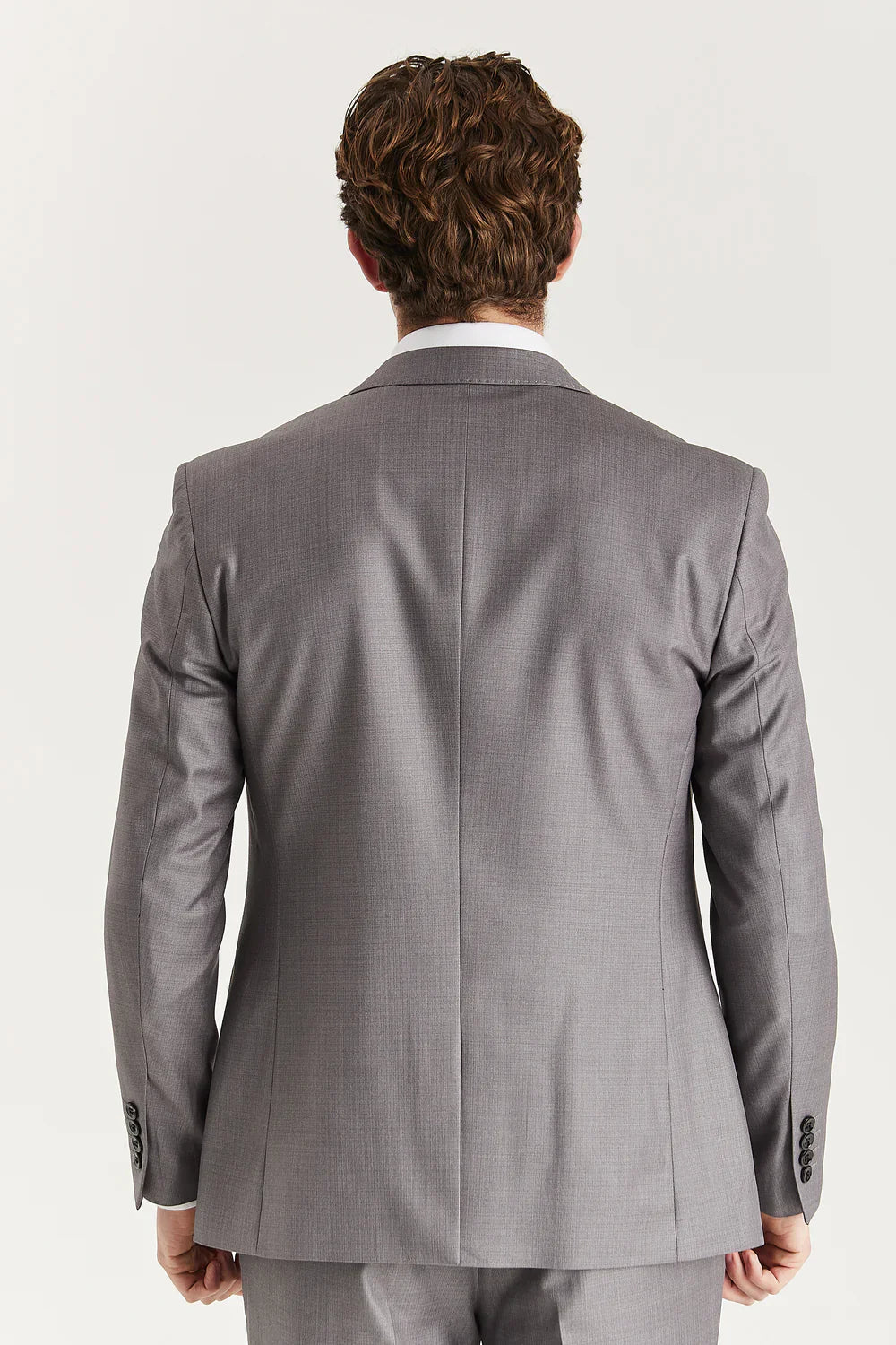 Men’s 3-Piece Tailored Fit Formal Suit - Edward - Grey Back Picture