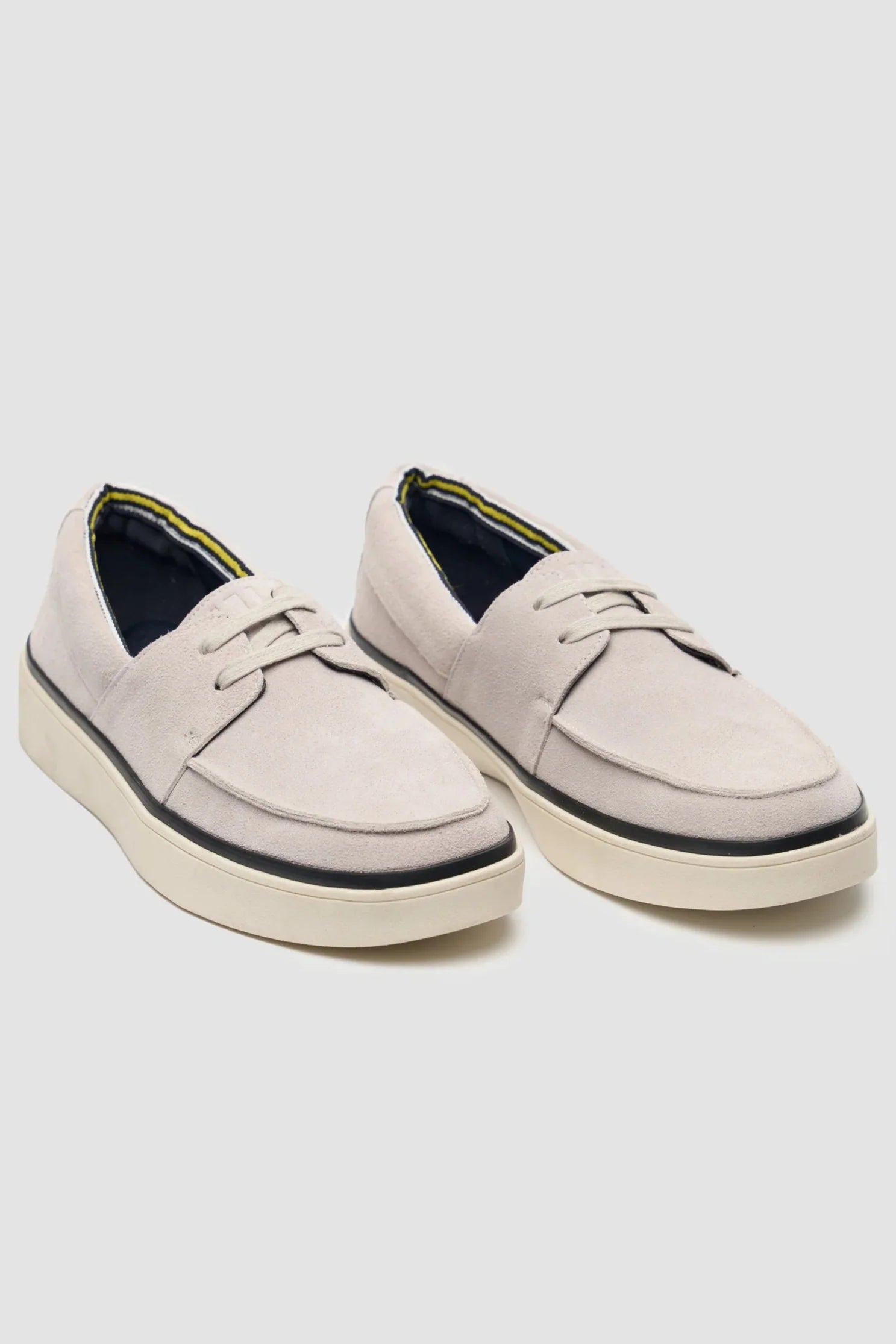 Men's ice grey casual suede slip-on loafers, AMALFI.