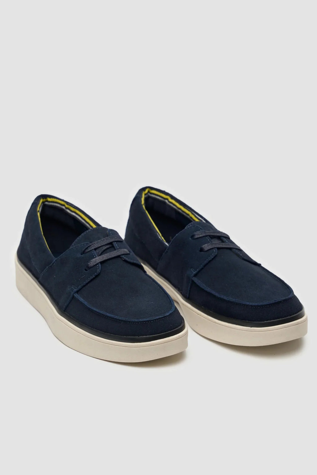 Men's navy blue casual suede slip-on loafers, AMALFI.