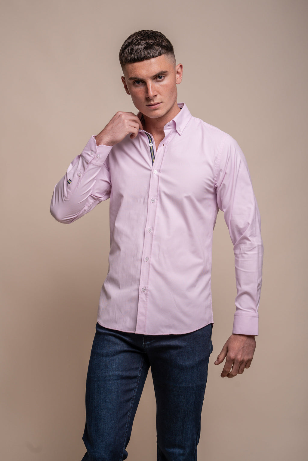 Men’s cotton casual shirt versatile classic collar