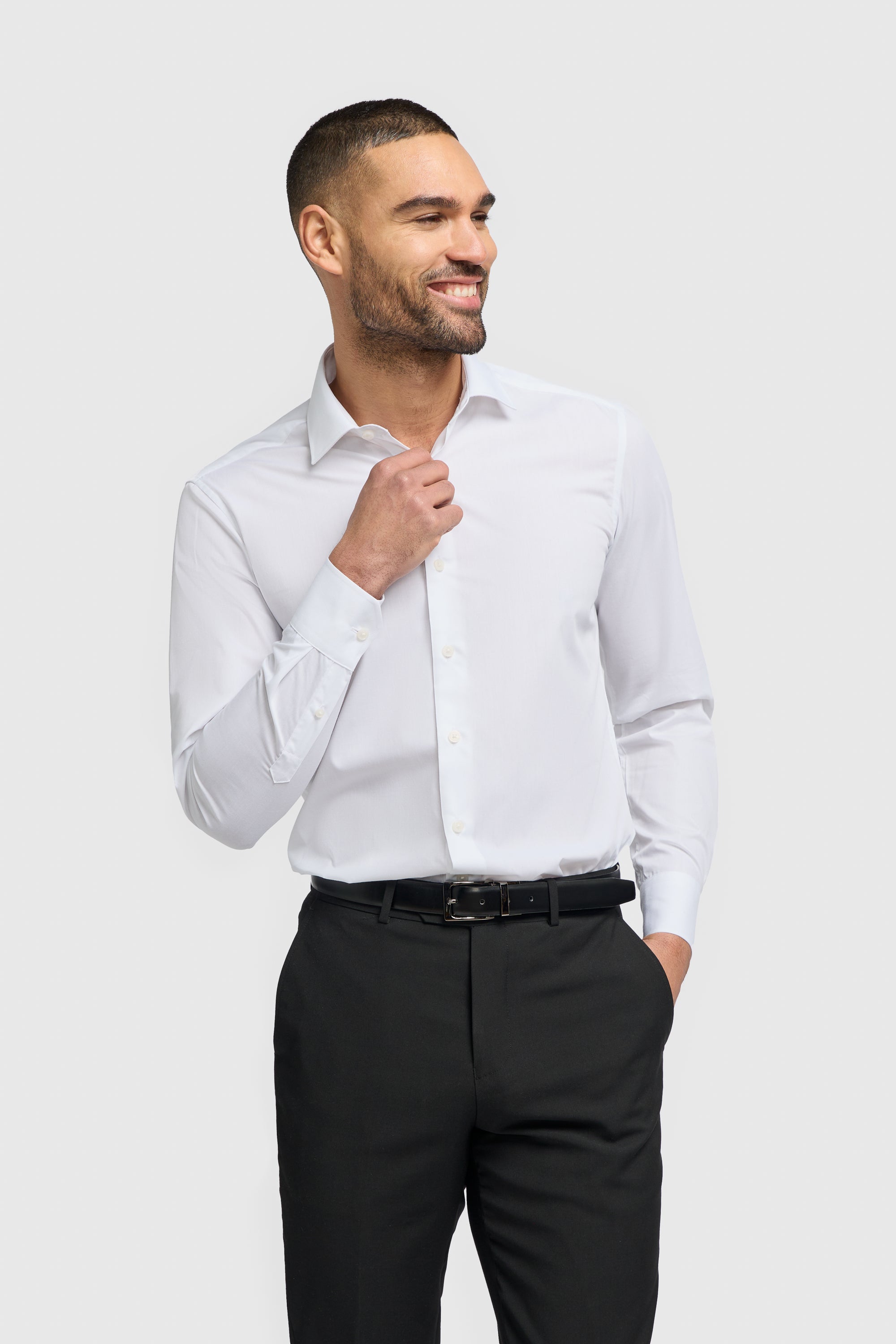 Men’s tailored fit cotton shirt long sleeve office wear