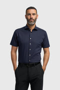 Men’s short sleeve cotton shirt slim fit classic collar