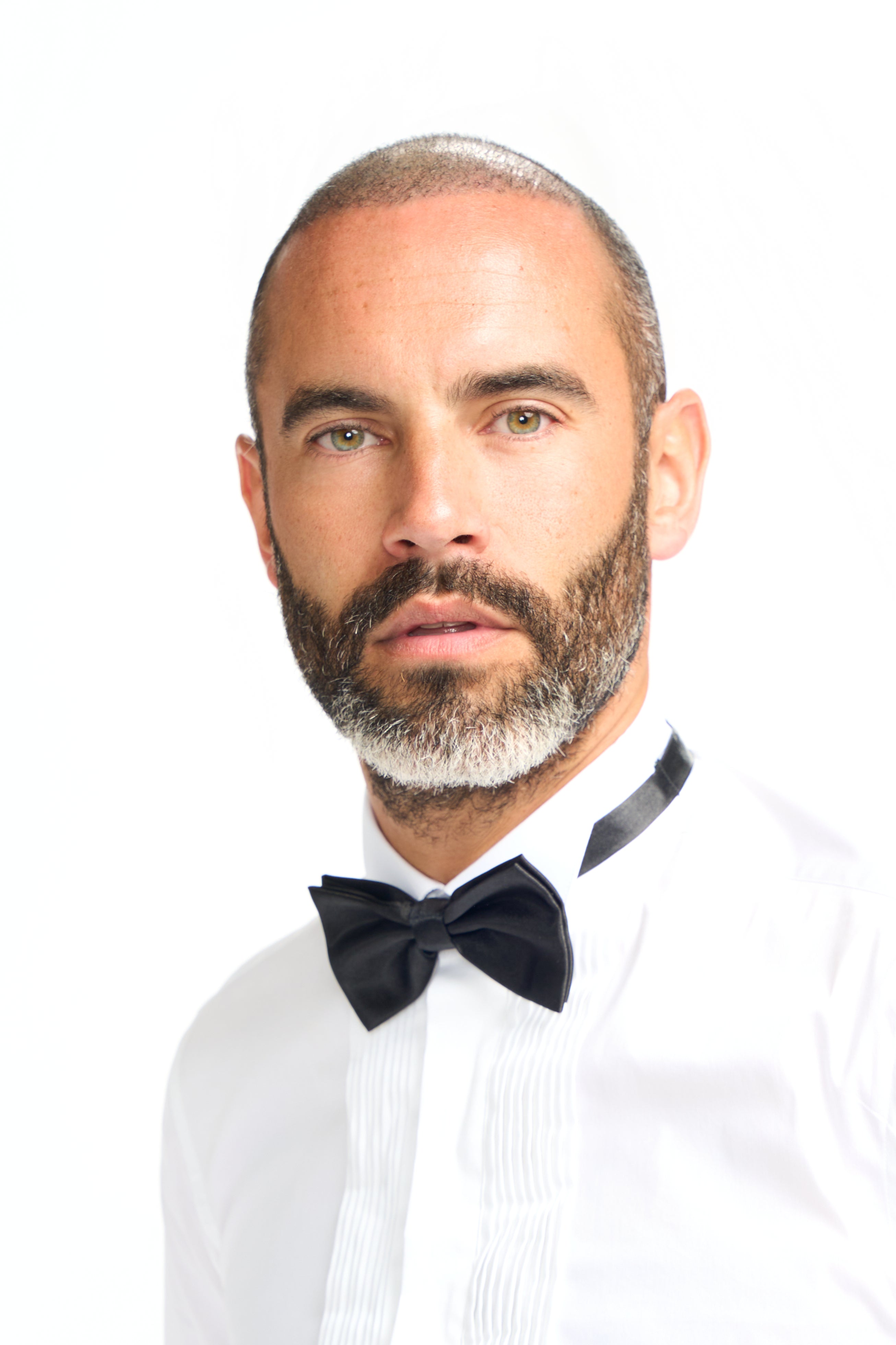 Mens White Cotton Pleated Tuxedo Shirt With Cufflinks
