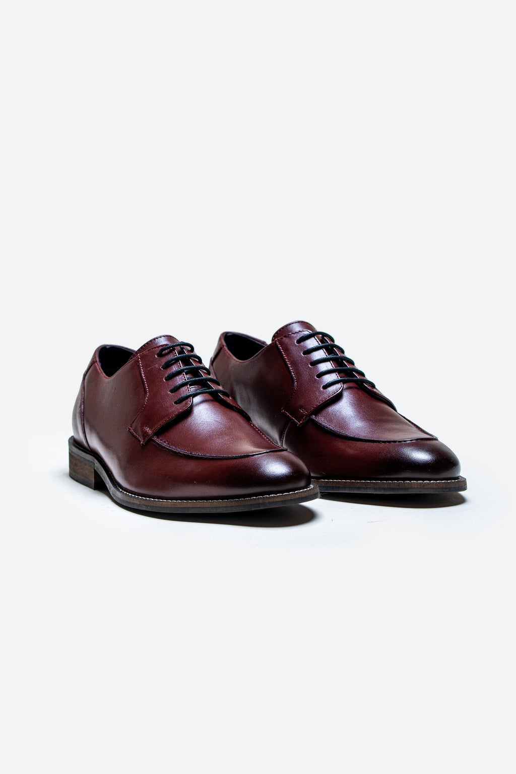 Men's burgundy derby lace-up formal shoes, BERLIN.