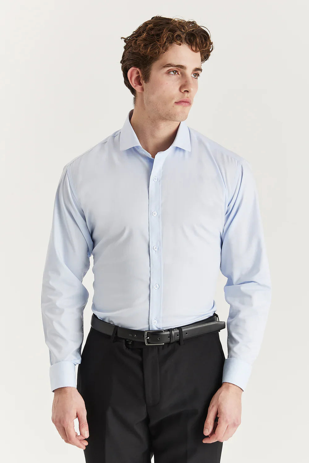 Men’s double cuff formal shirt tailored fit spread collar